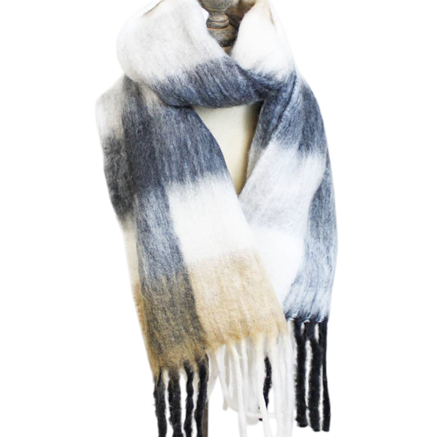 SOFT RECYCLED POLYESTER SCARF (40 x 180cm) - NEUTRAL MIX