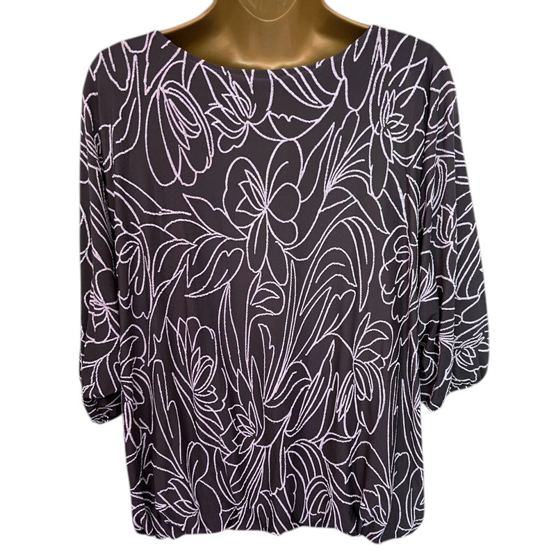 Phase Eight Grey Jacquard Batwing Top UK 12
