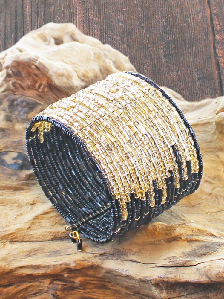 METALLIC BEADED CUFF