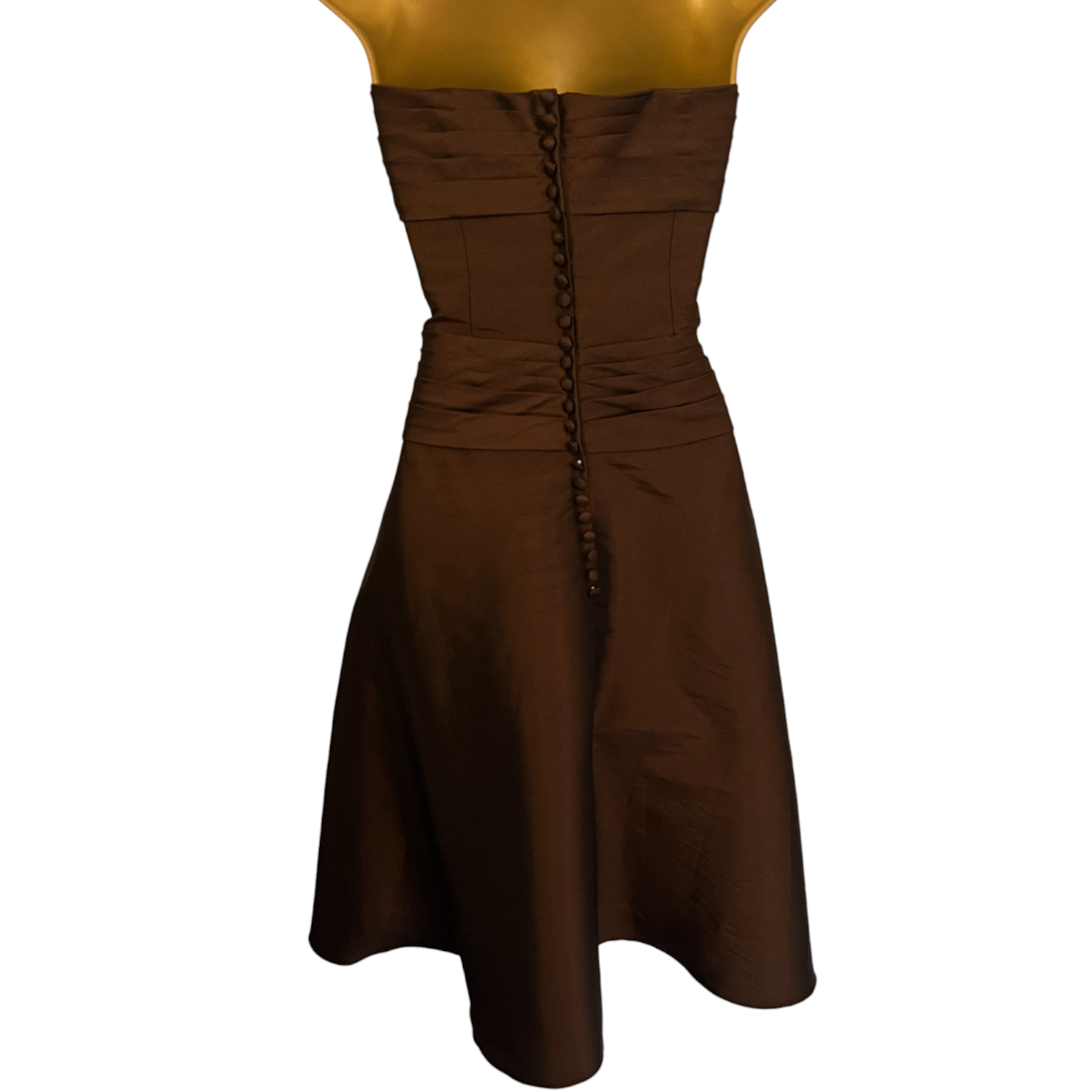 Sacha James Chocolate Brown Taffeta Dress UK 10