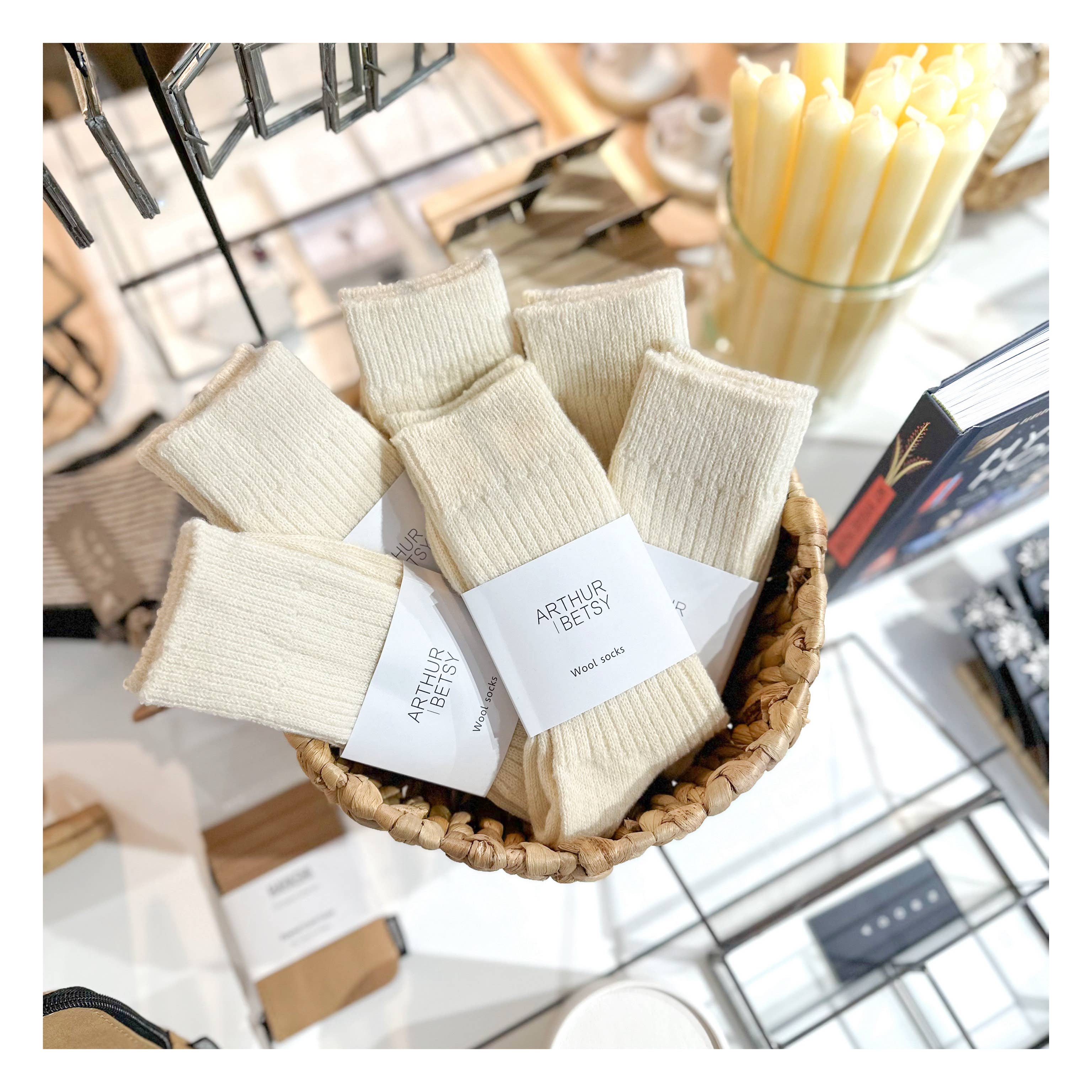 Luxury Cold Cream Wool Unisex Socks