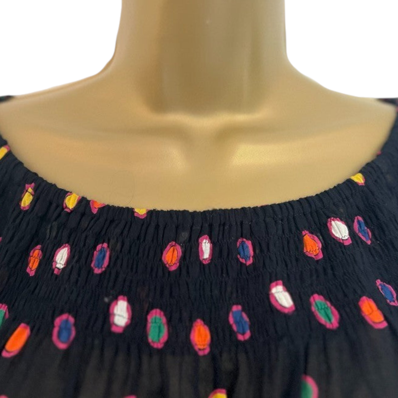French Connection Multi Coloured Spotted Smock Top UK 8