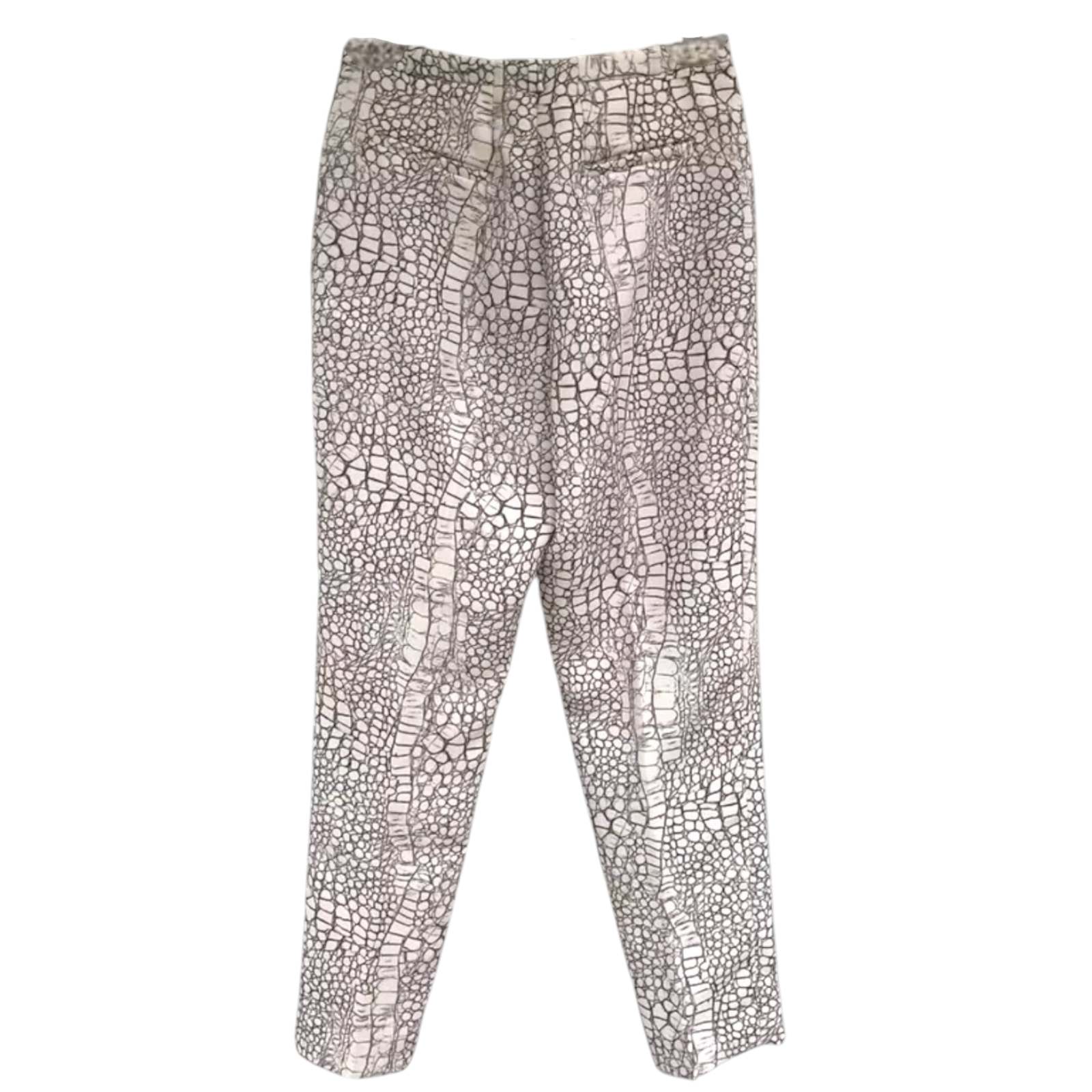 Whistles Ivory Grey Cigarette Carrot Crop Trousers UK 12