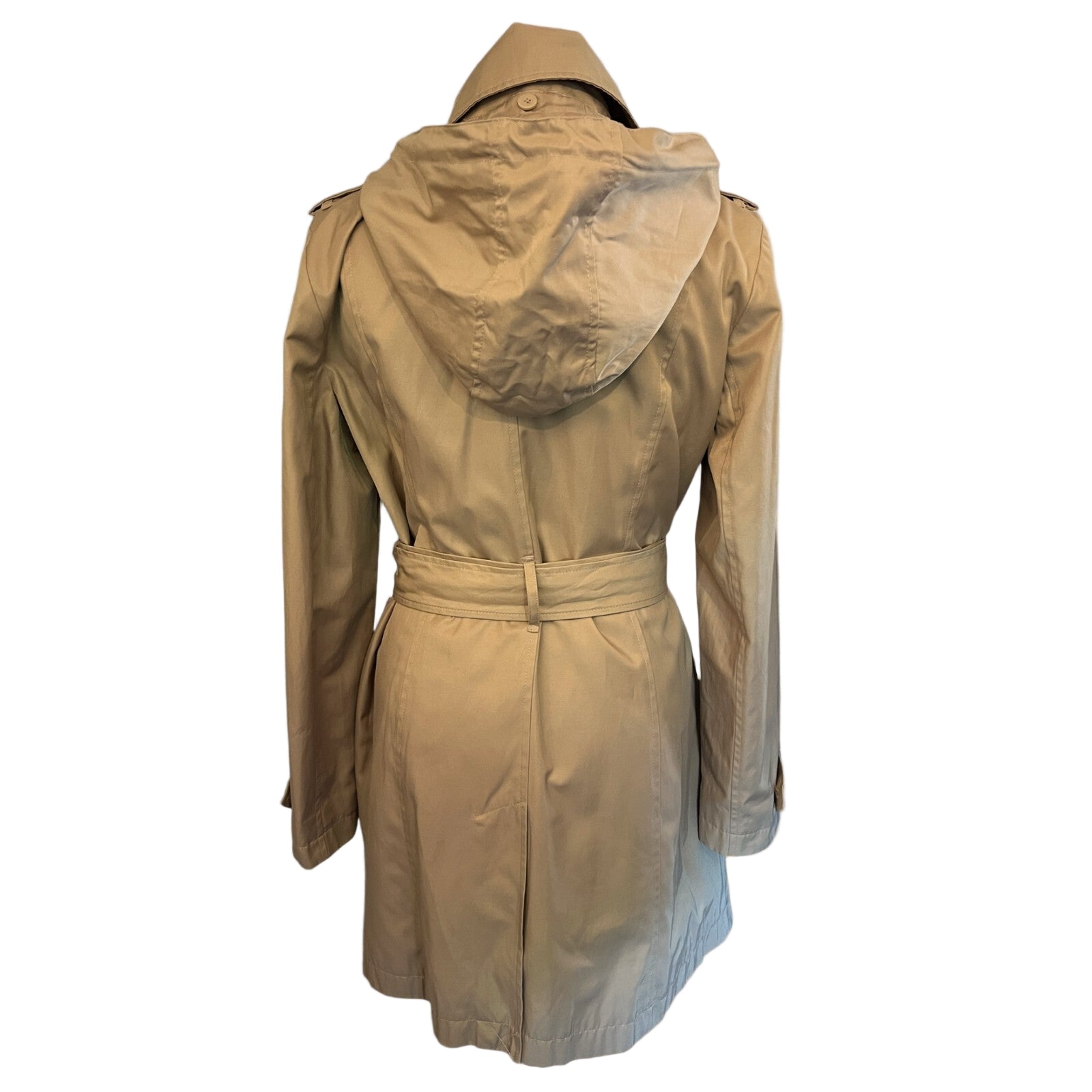 Michael Kors Beige Cotton Blend Belted Trench Coat UK 16/18