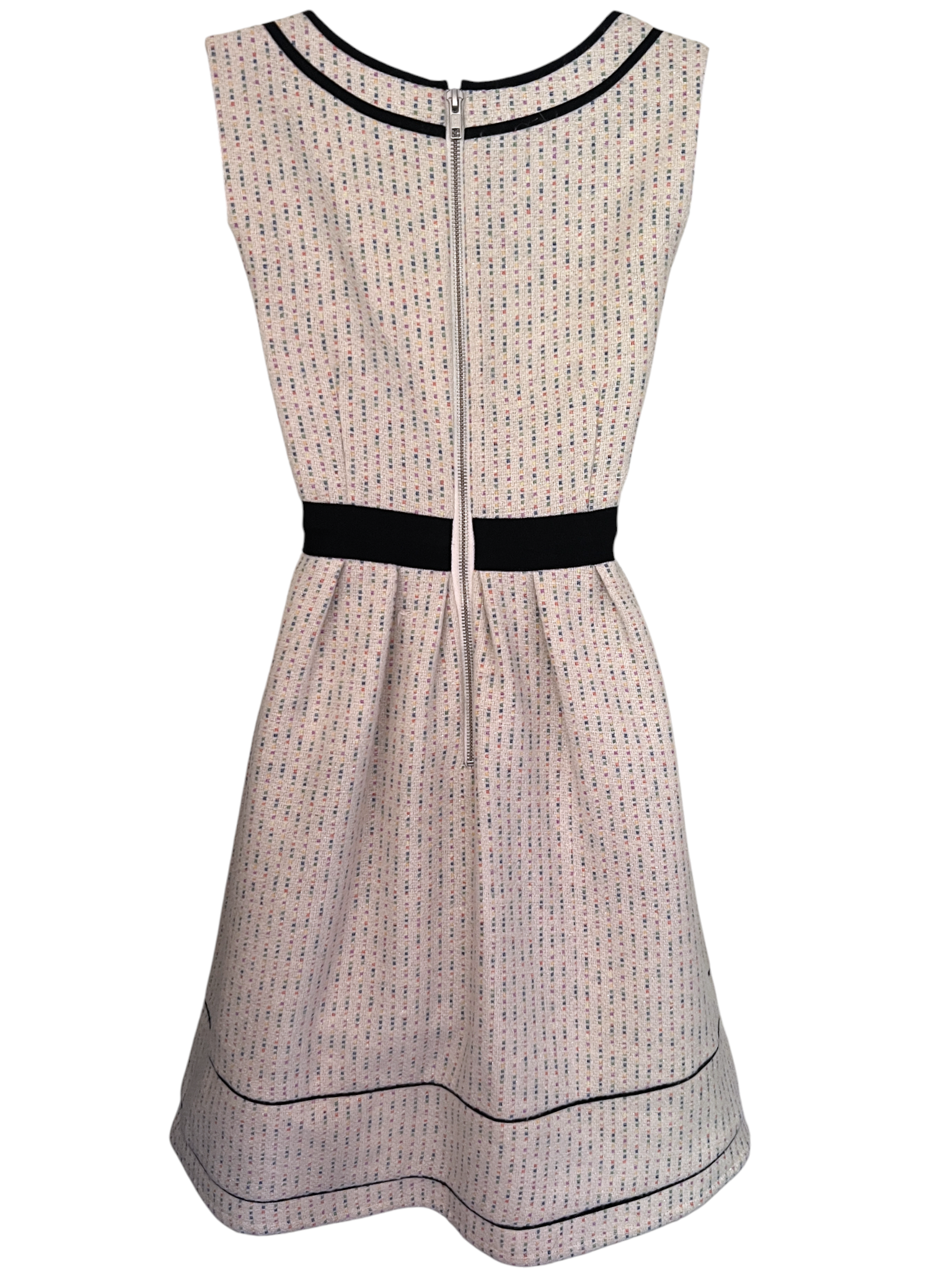 Monsoon Ivory Fit & Flare Sparkly Sleeveless Dress UK 12