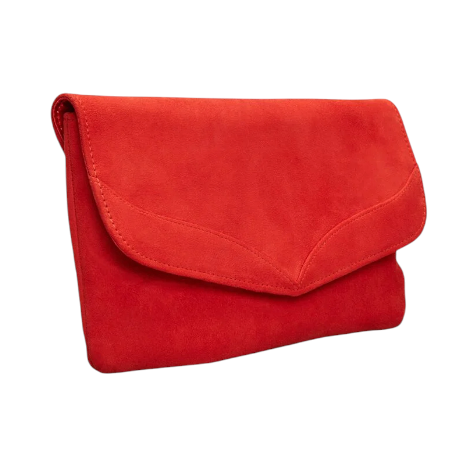 Phase Eight Caitlin Fire Red Suede Clutch Bag