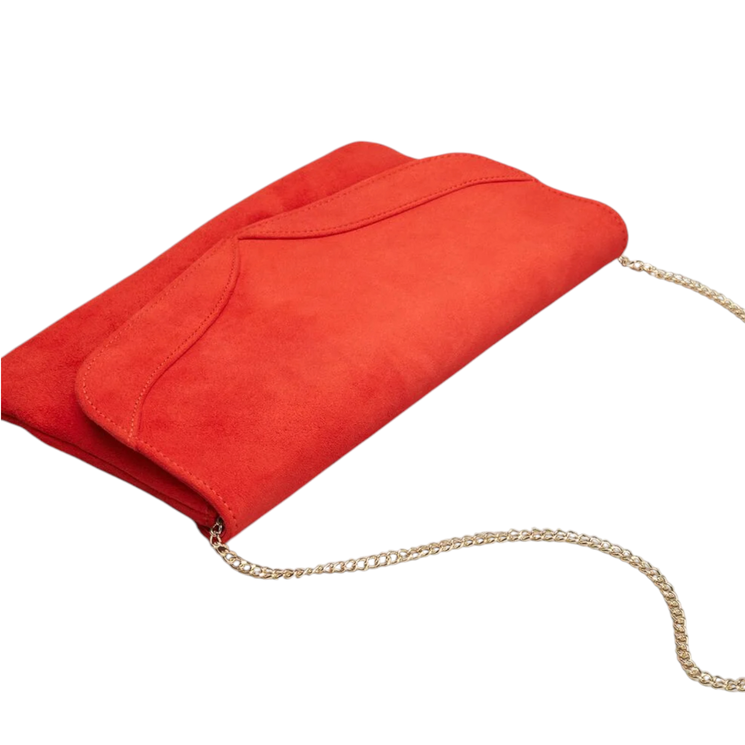 Phase Eight Caitlin Fire Red Suede Clutch Bag