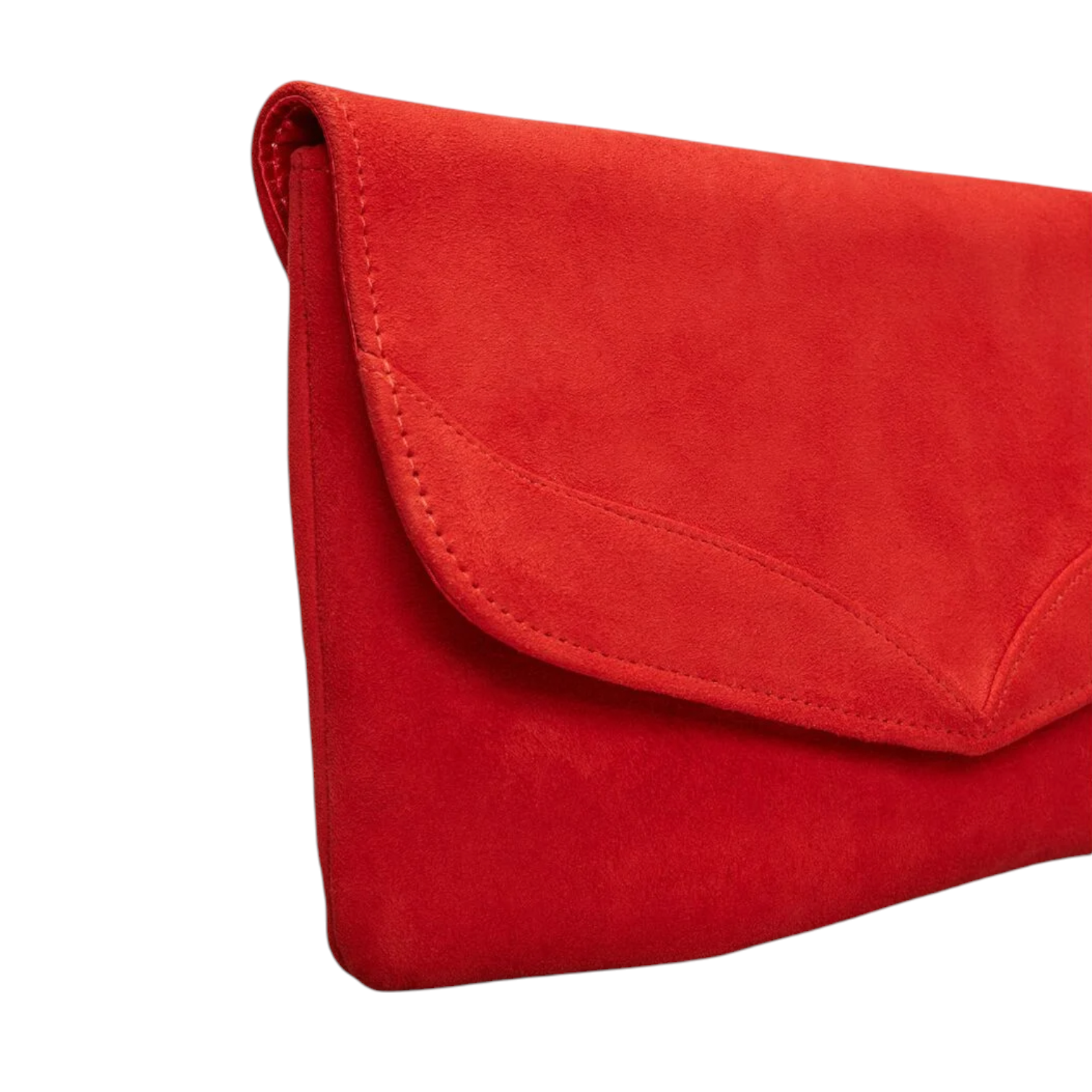 Phase Eight Caitlin Fire Red Suede Clutch Bag