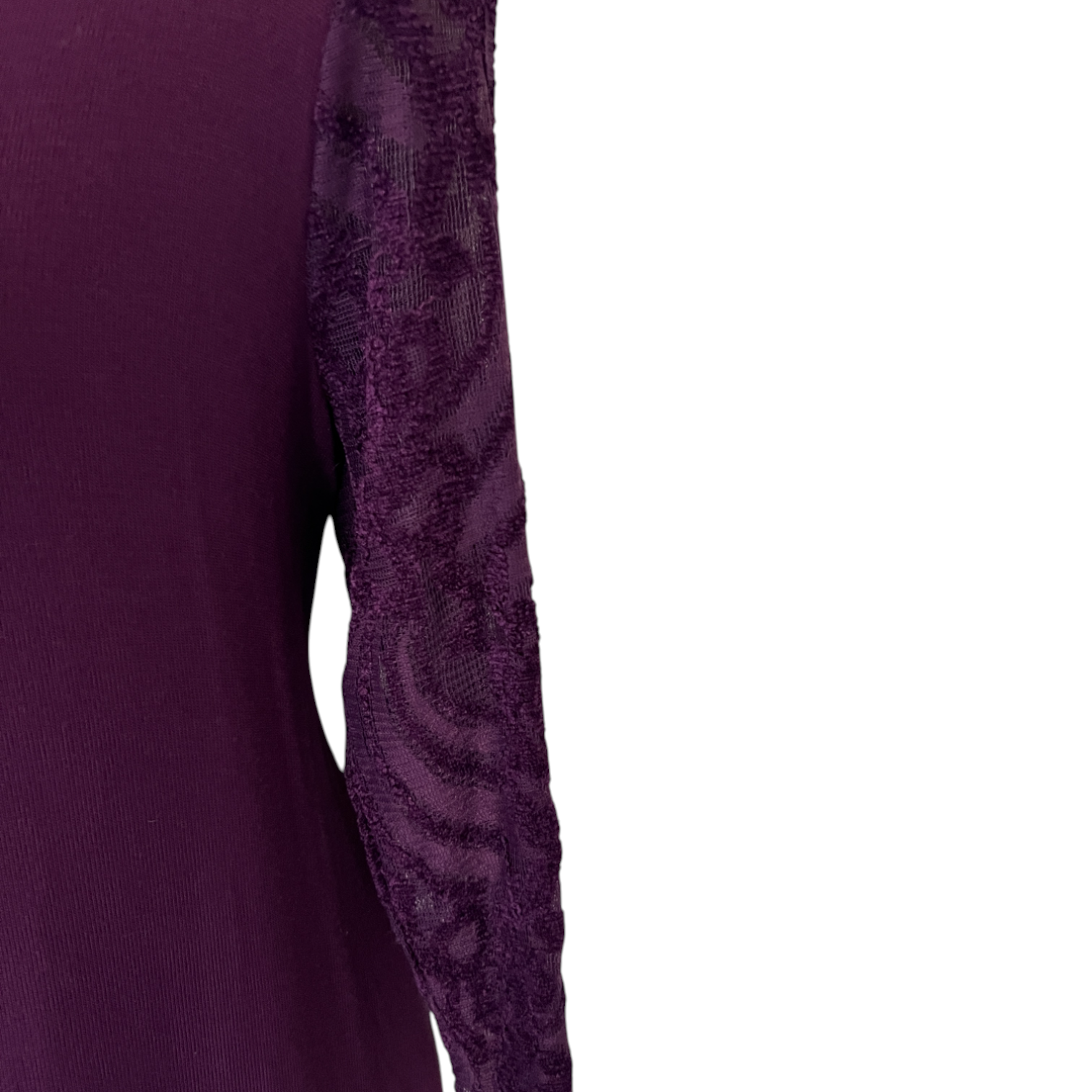 Country Casuals Purple Lace Sleeves Knit Top UK 8