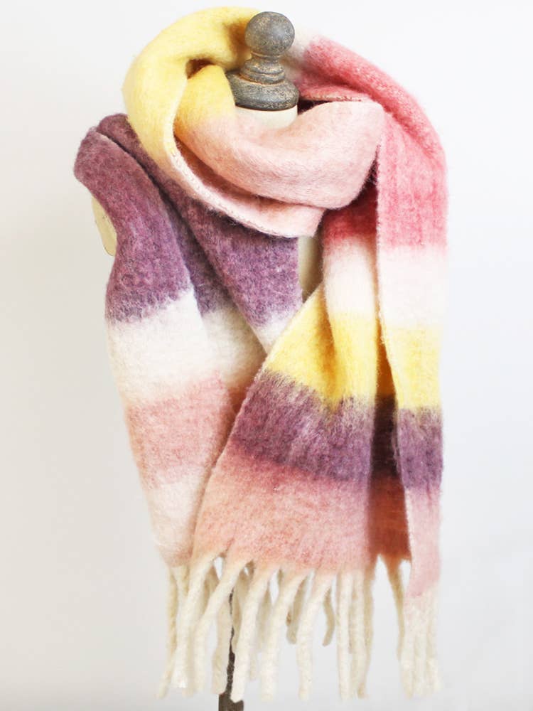 SOFT RECYCLED POLYESTER SCARF (40 x 180cm) - PINK MIX