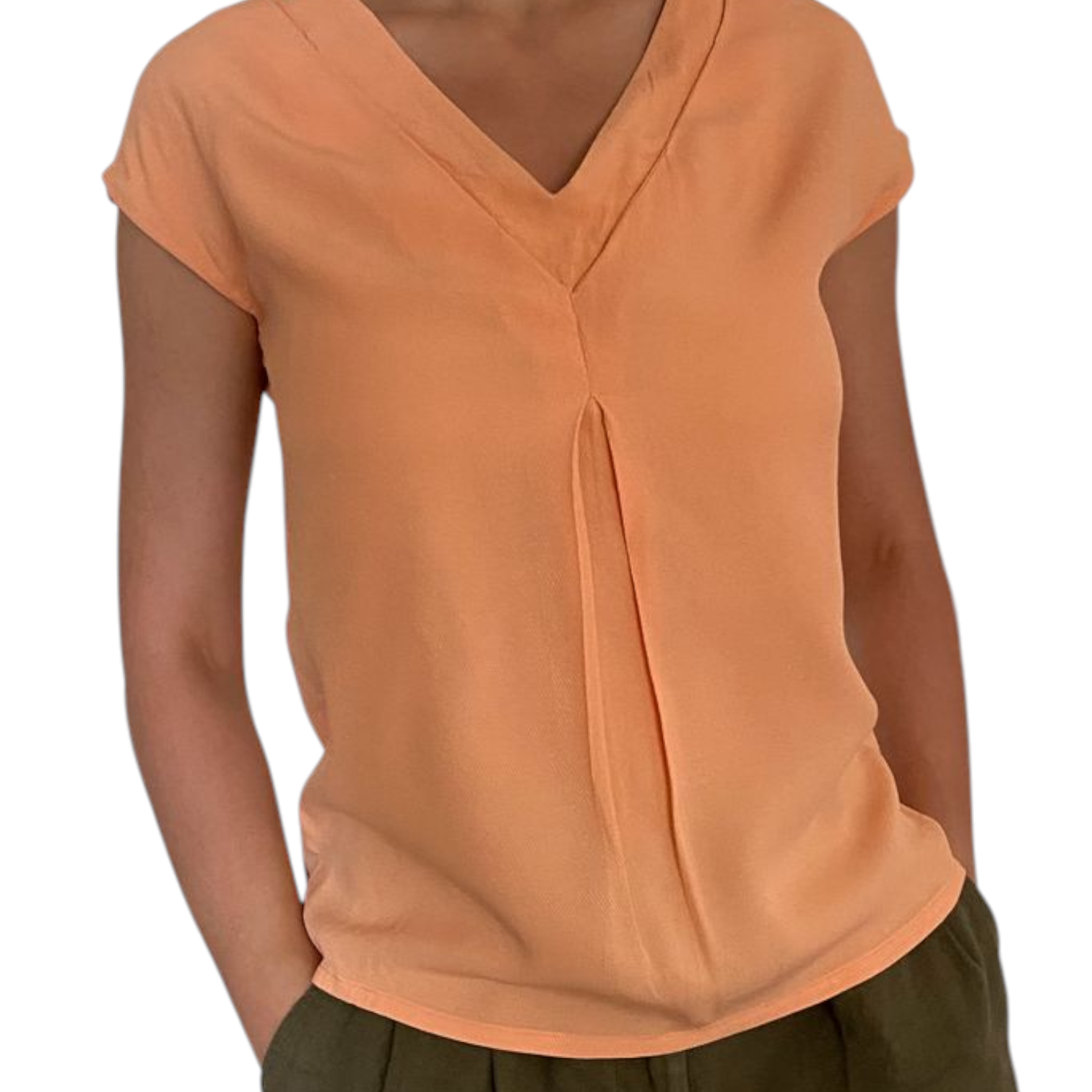 Massimo Dutti Peach Sleeveless Tunic Top UK 10