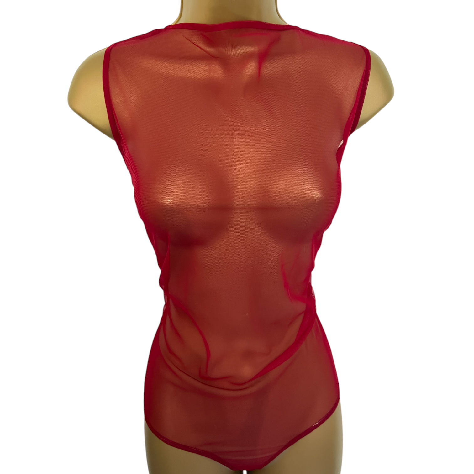 Liu Jo Red Sheer Mesh Sleeveless Bodysuit UK 14