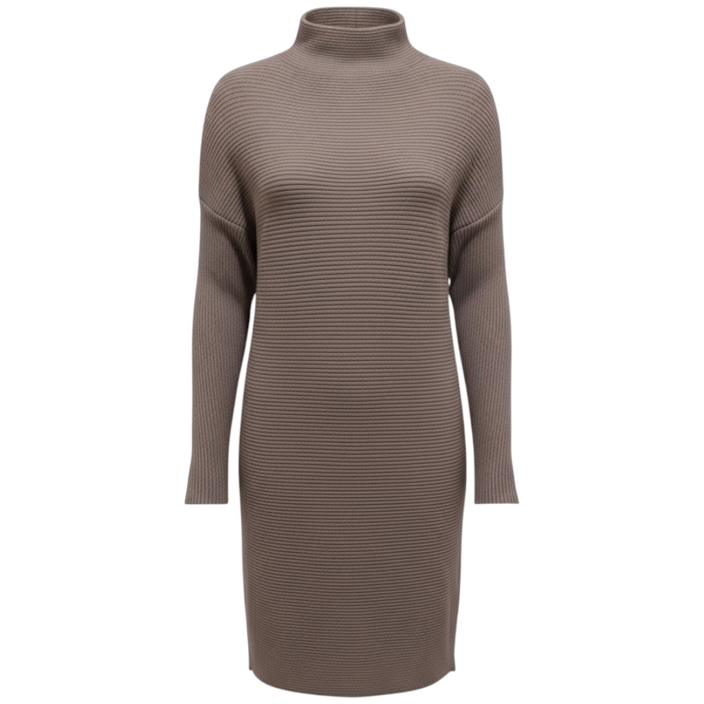 Armani Jeans Grey Ribbed Cowl Neck Jumper Dress UK 12