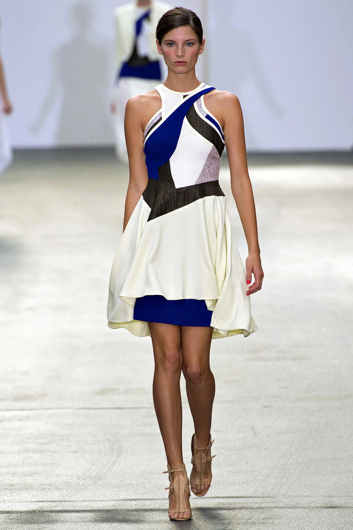 Antonio Berardi 2013 Spring Collection Lemon Mix Skater Dress UK 8