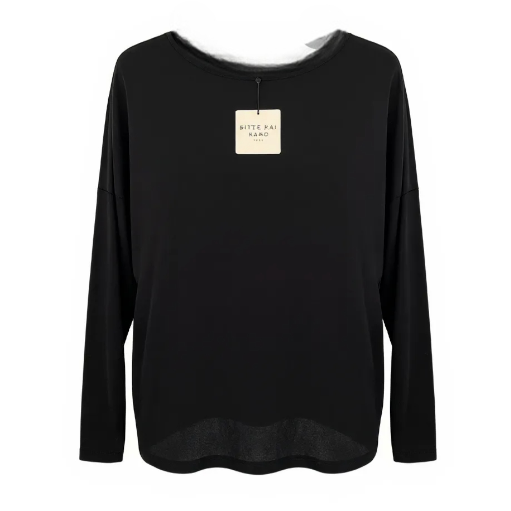 Bitte Kai Rand Grey Black Long Sleeve Top UK 8/10