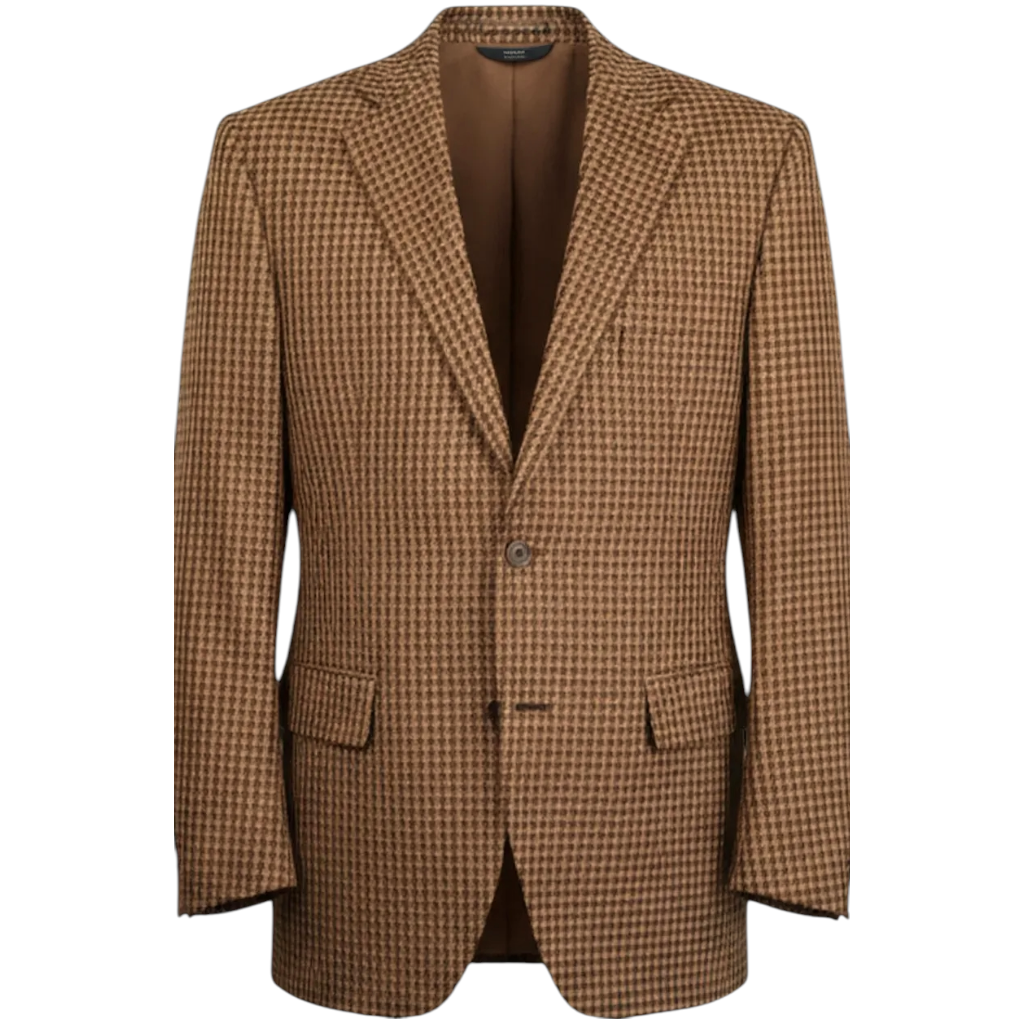 Crombie Mustard & Brown Wool Cashmere Jacket Size 38 R