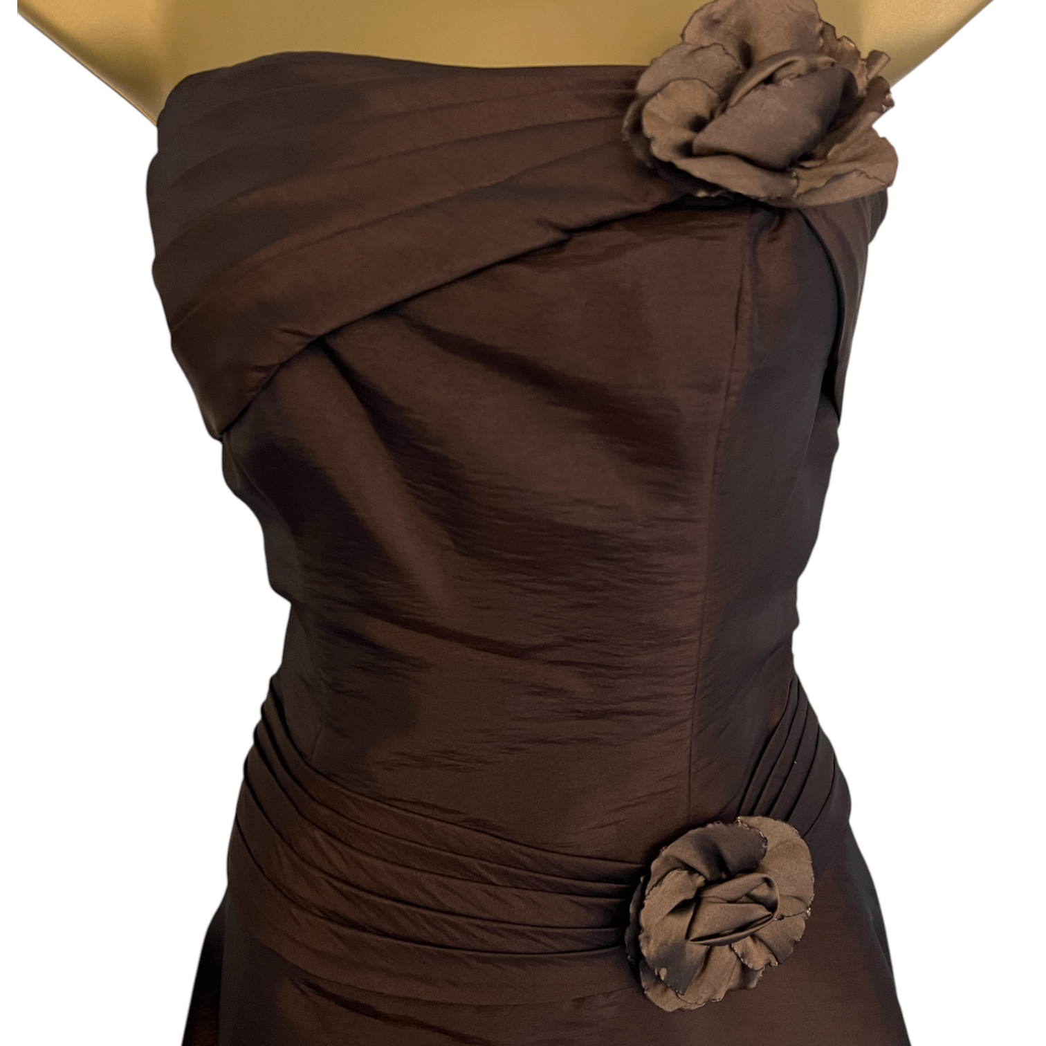 Sacha James Chocolate Brown Taffeta Dress UK 10