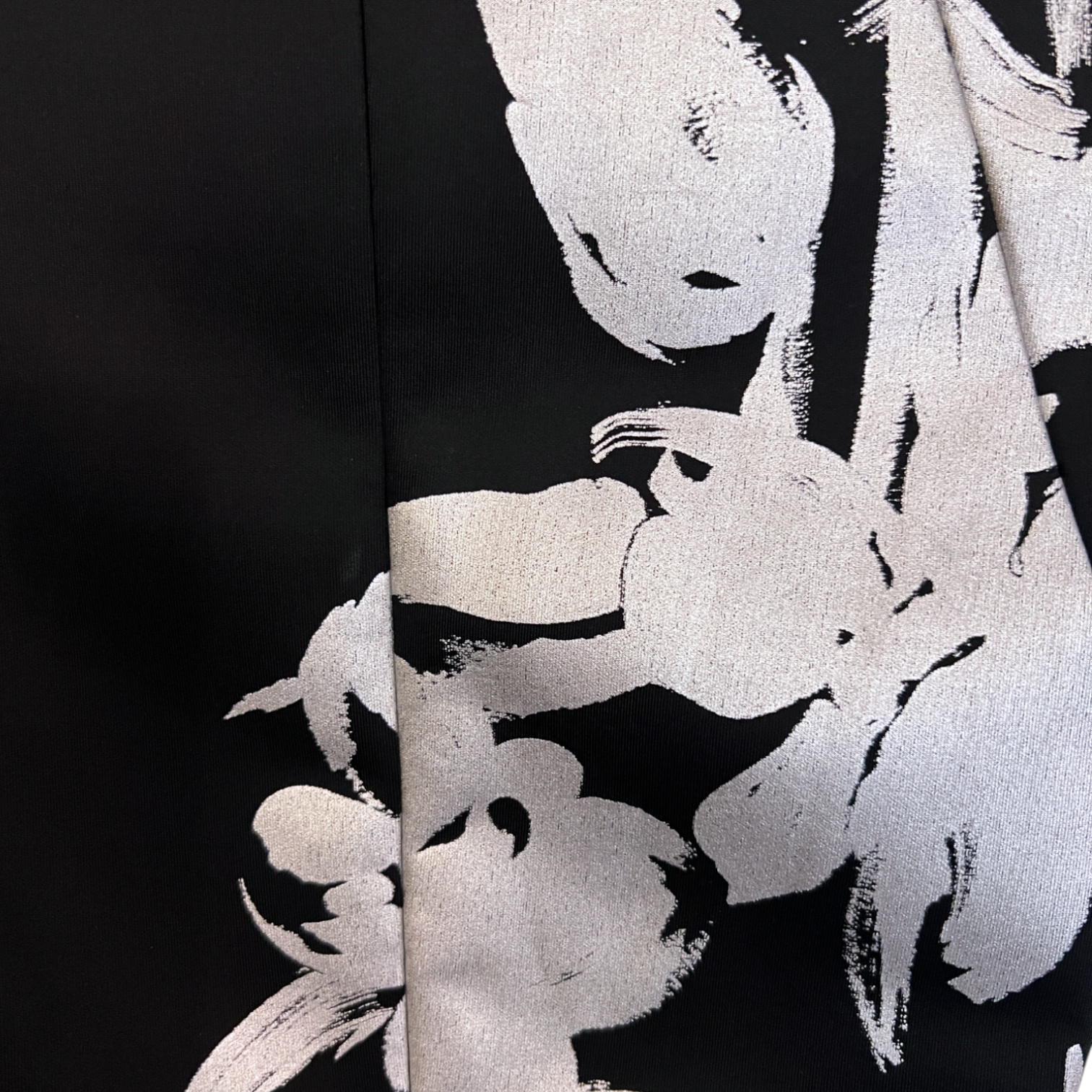 Karen Millen Black & Silver Floral Scuba Dress UK 10