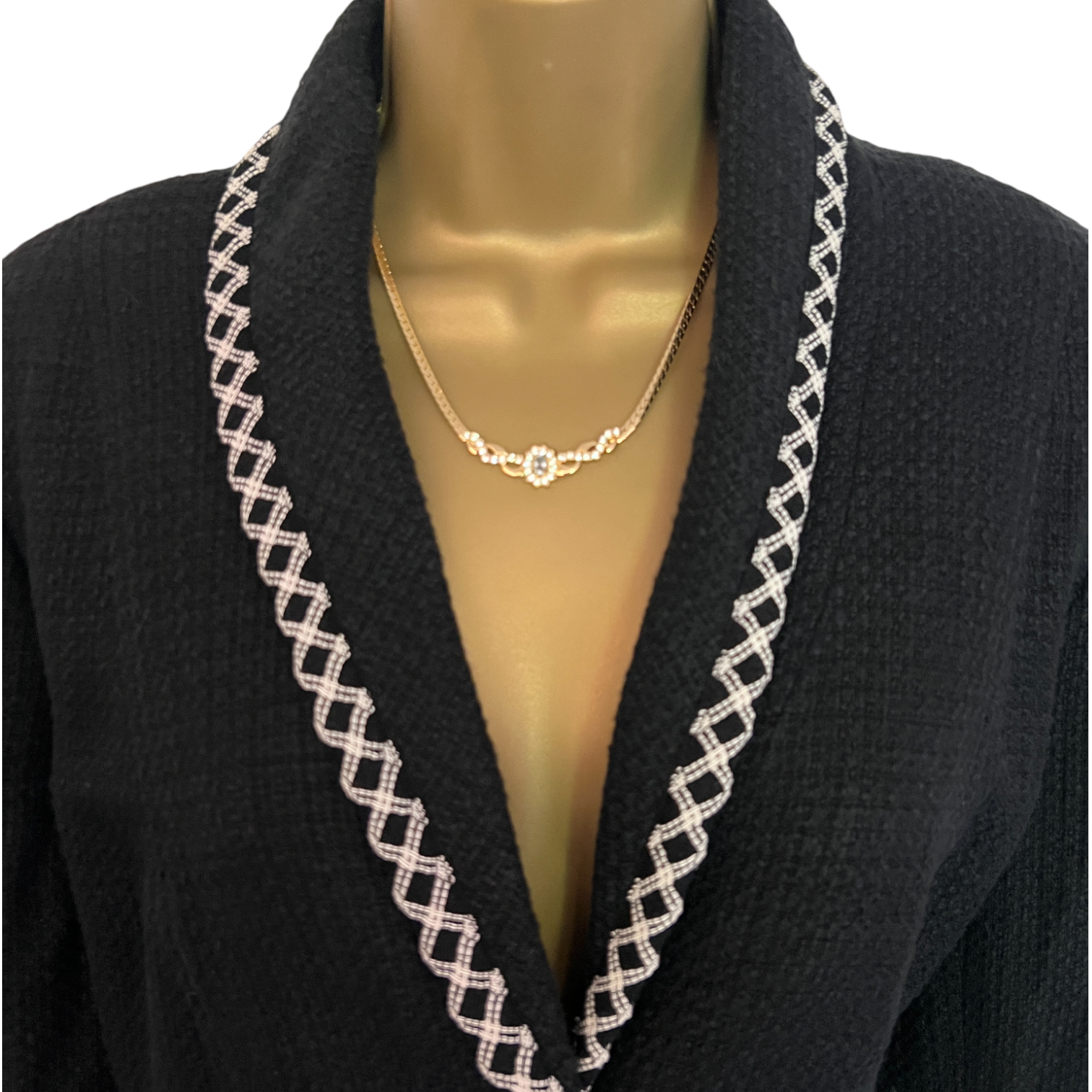 Caroline Charles London Black Tweed Jacket UK 14