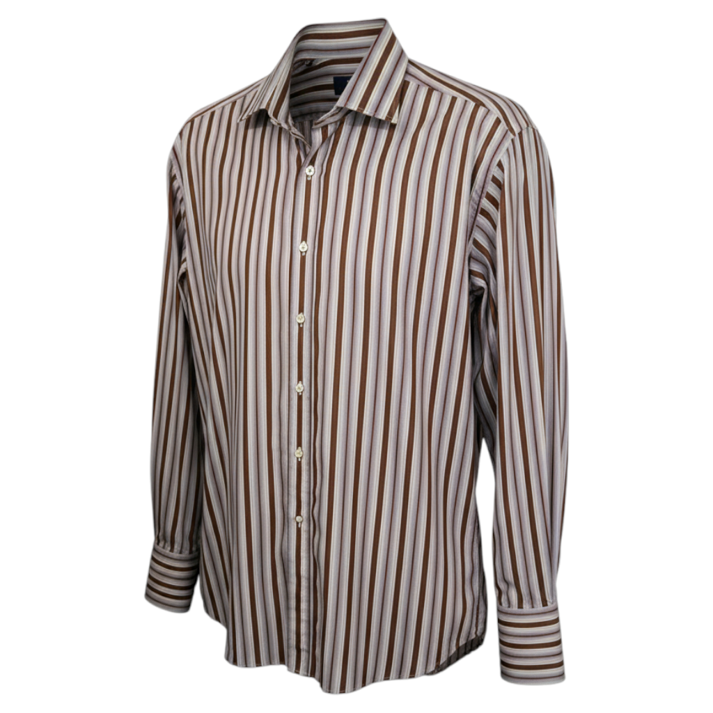 Etro Multicoloured Striped Cotton Shirt Size 43