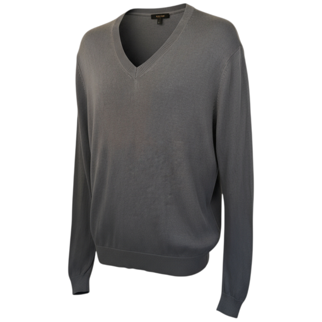 Farhi Grey Blue Silk & Cotton Jumper Size L