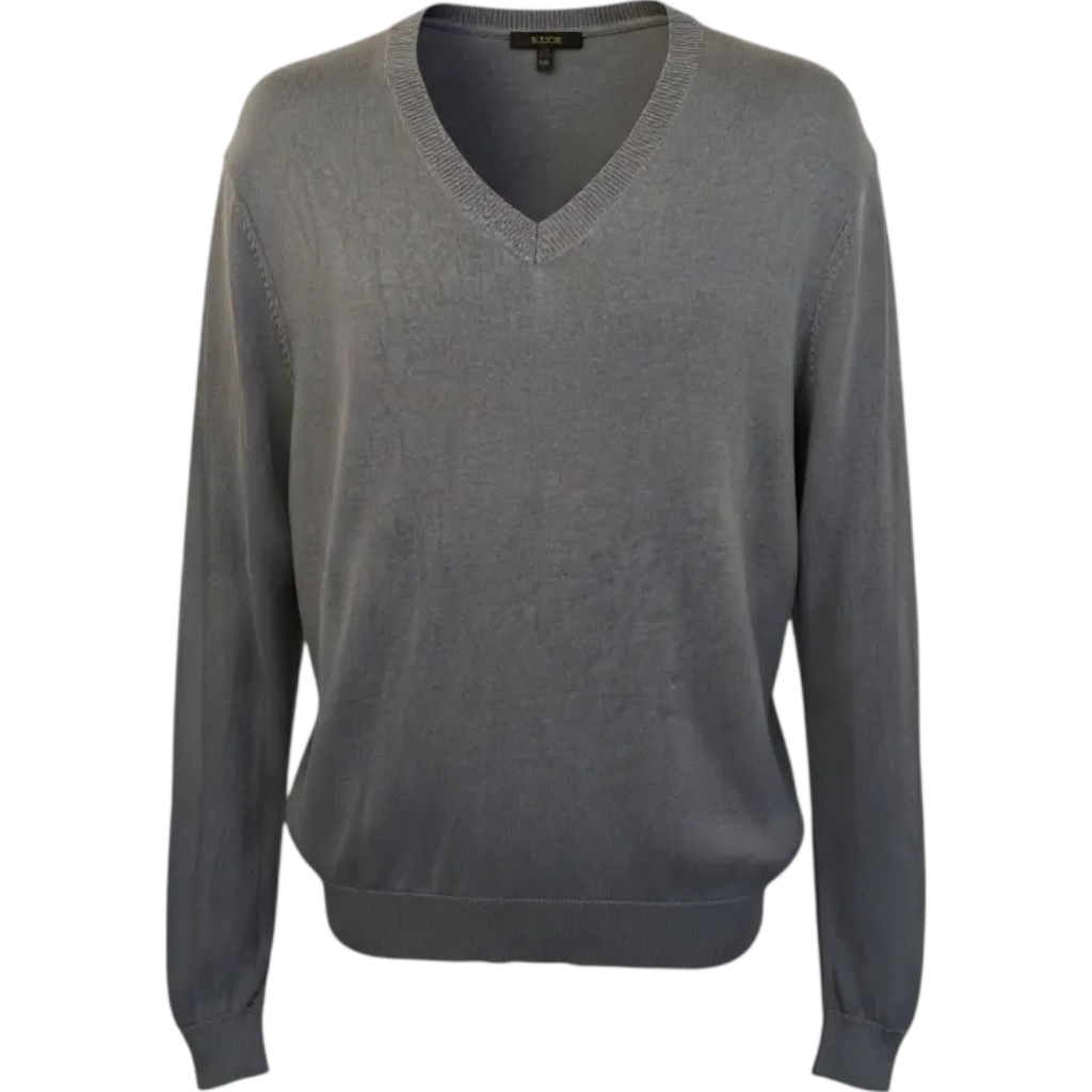 Farhi Grey Blue Silk & Cotton Jumper Size L
