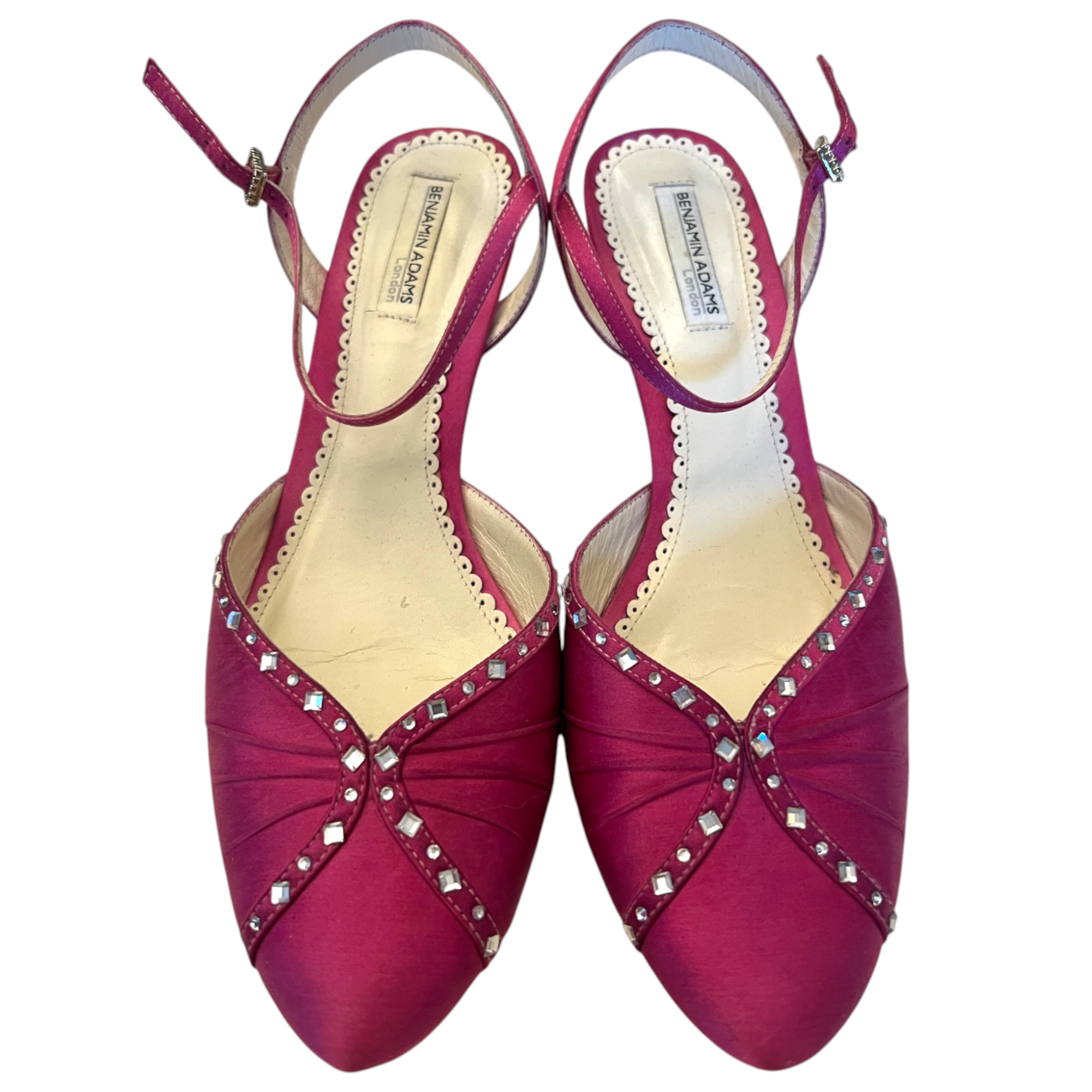 Benjamin Adams Pink Silk Diamante Occasion Shoes UK 5