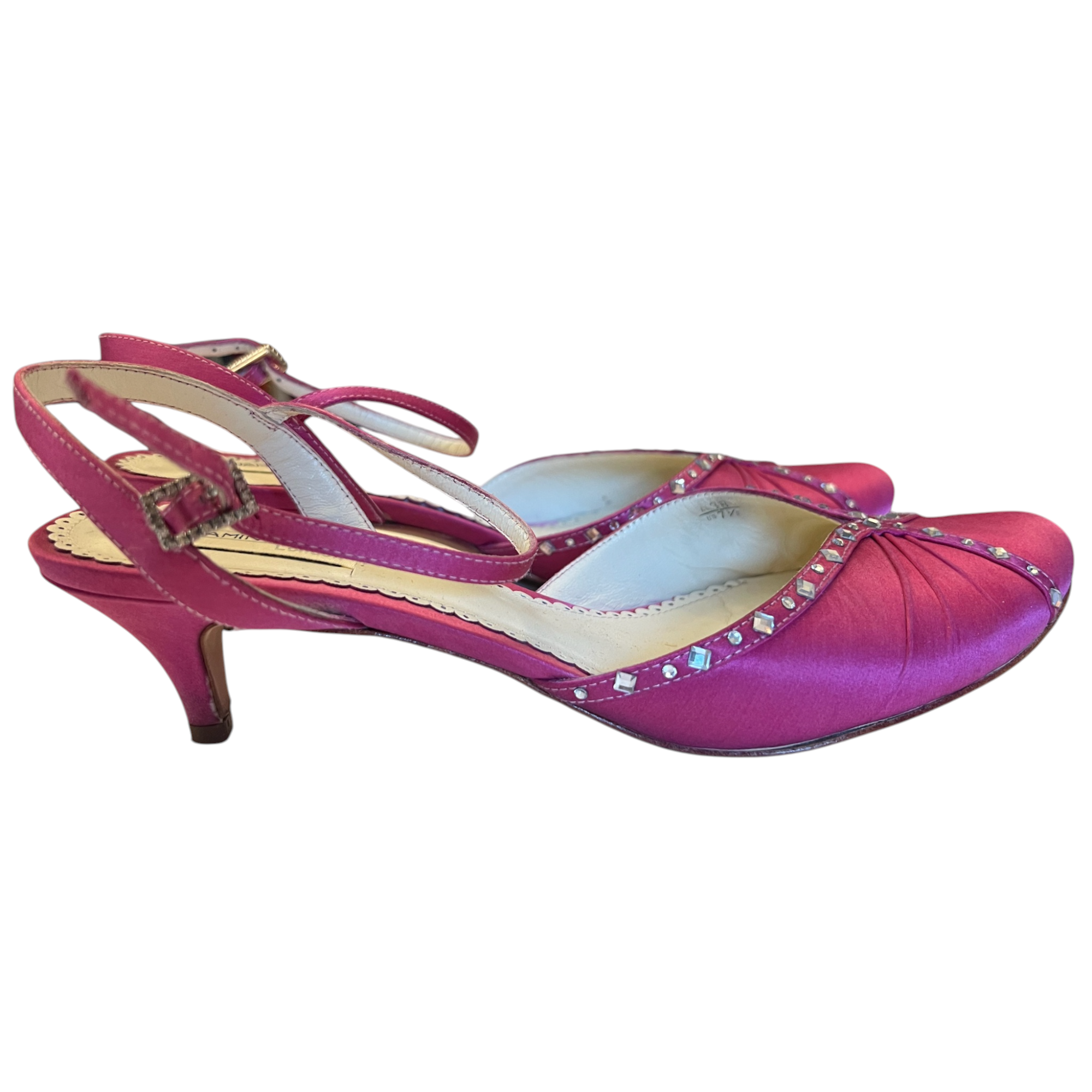 Benjamin Adams Pink Silk Diamante Occasion Shoes UK 5