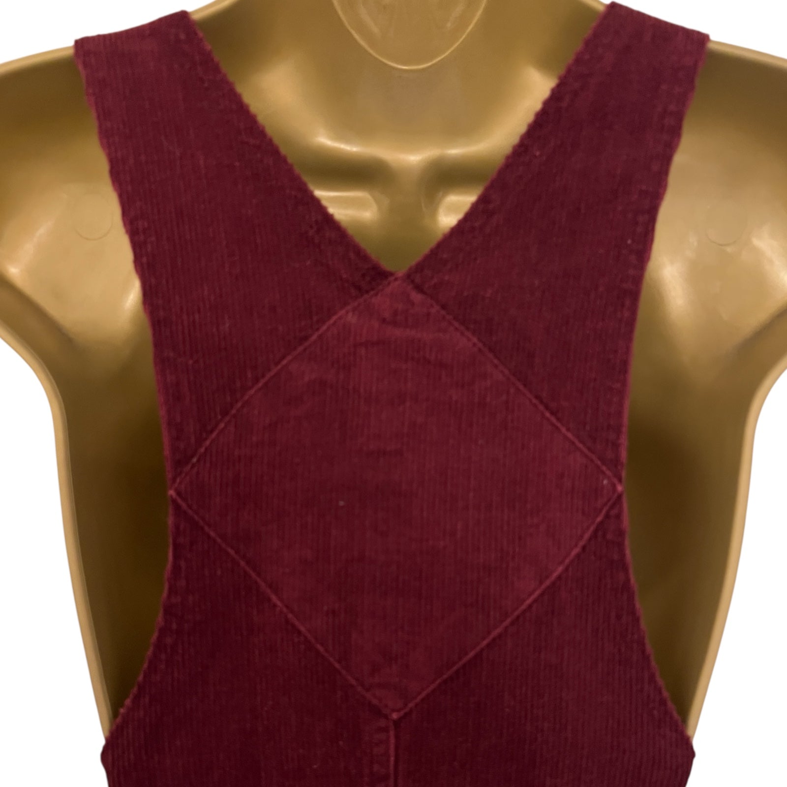 Brave Soul Cotton Burgundy Cord Mini Pinafore Dress UK 8