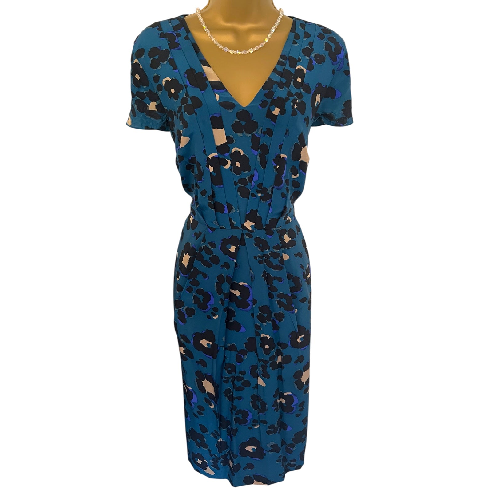 Fenn Wright Manson Teal Silk Dress UK 12