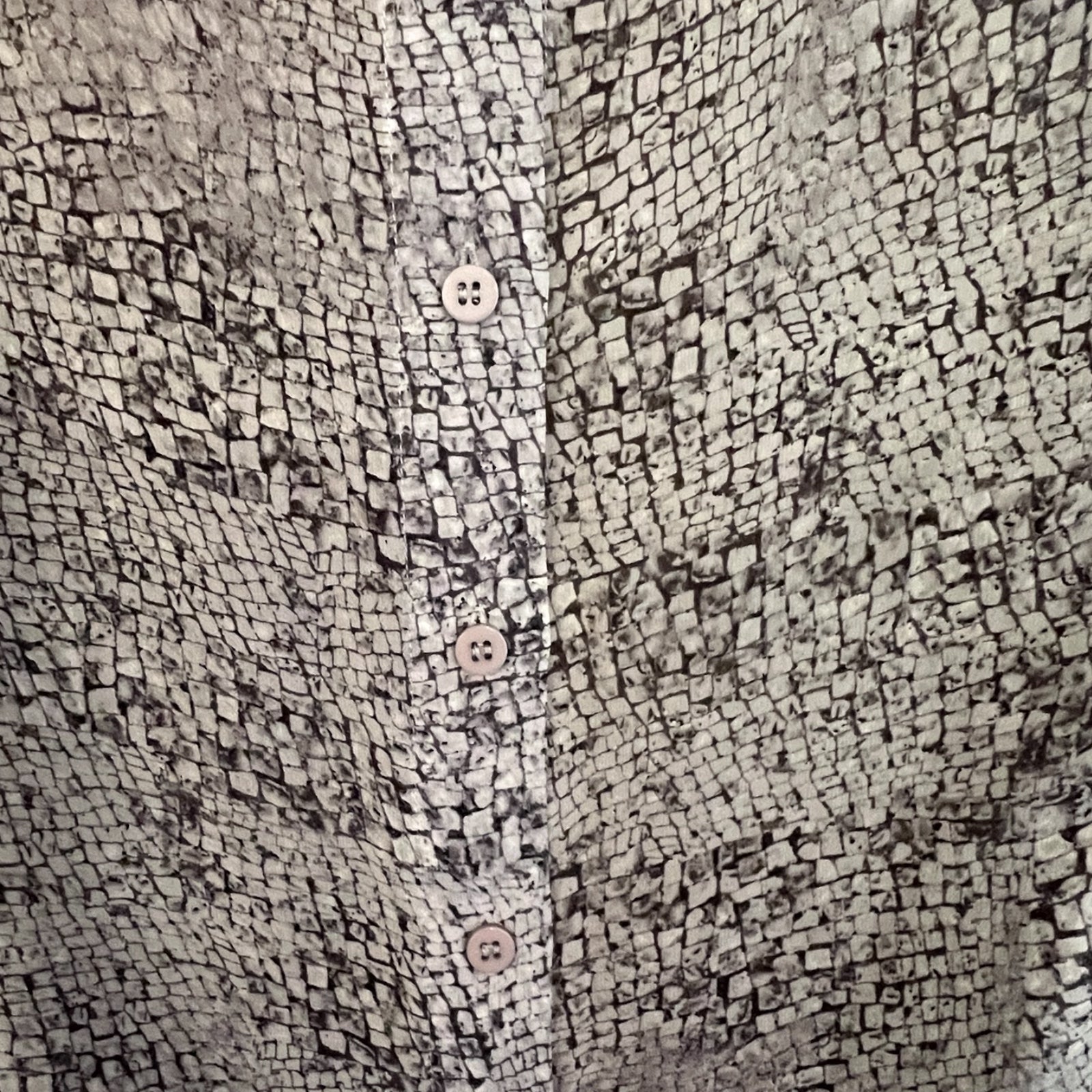 Reiss Jinny Grey & Yellow Reptile Print Silk Top UK 8