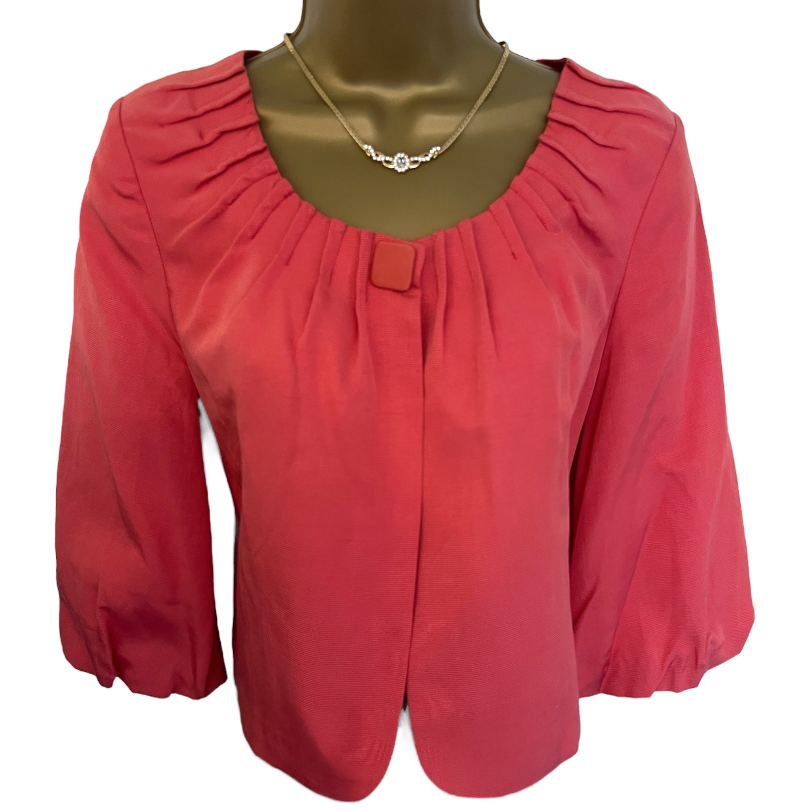 Hobbs Coral Silk Cotton Mix Jacket UK 12