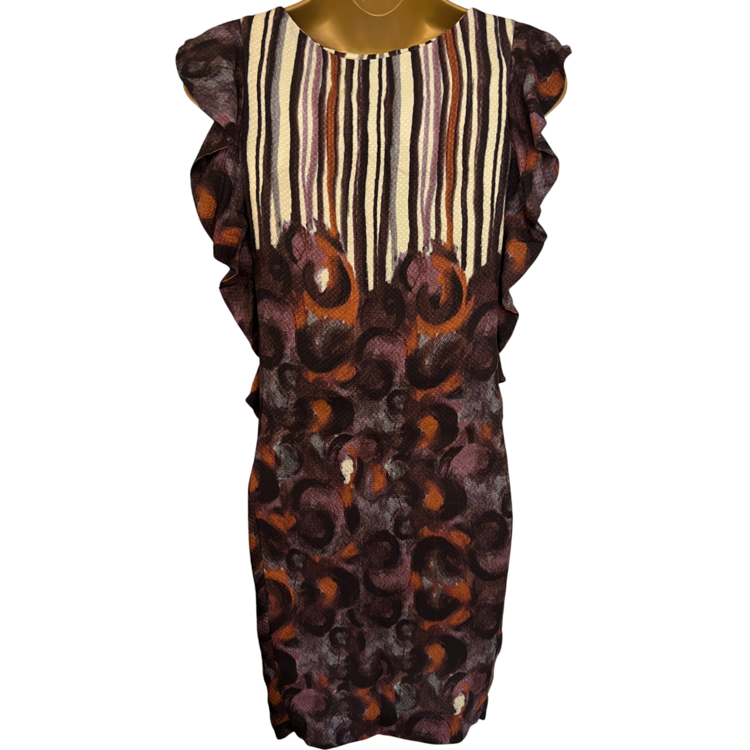 Whistles Silk Tunic Frill Front Sleeveless Dress UK 8