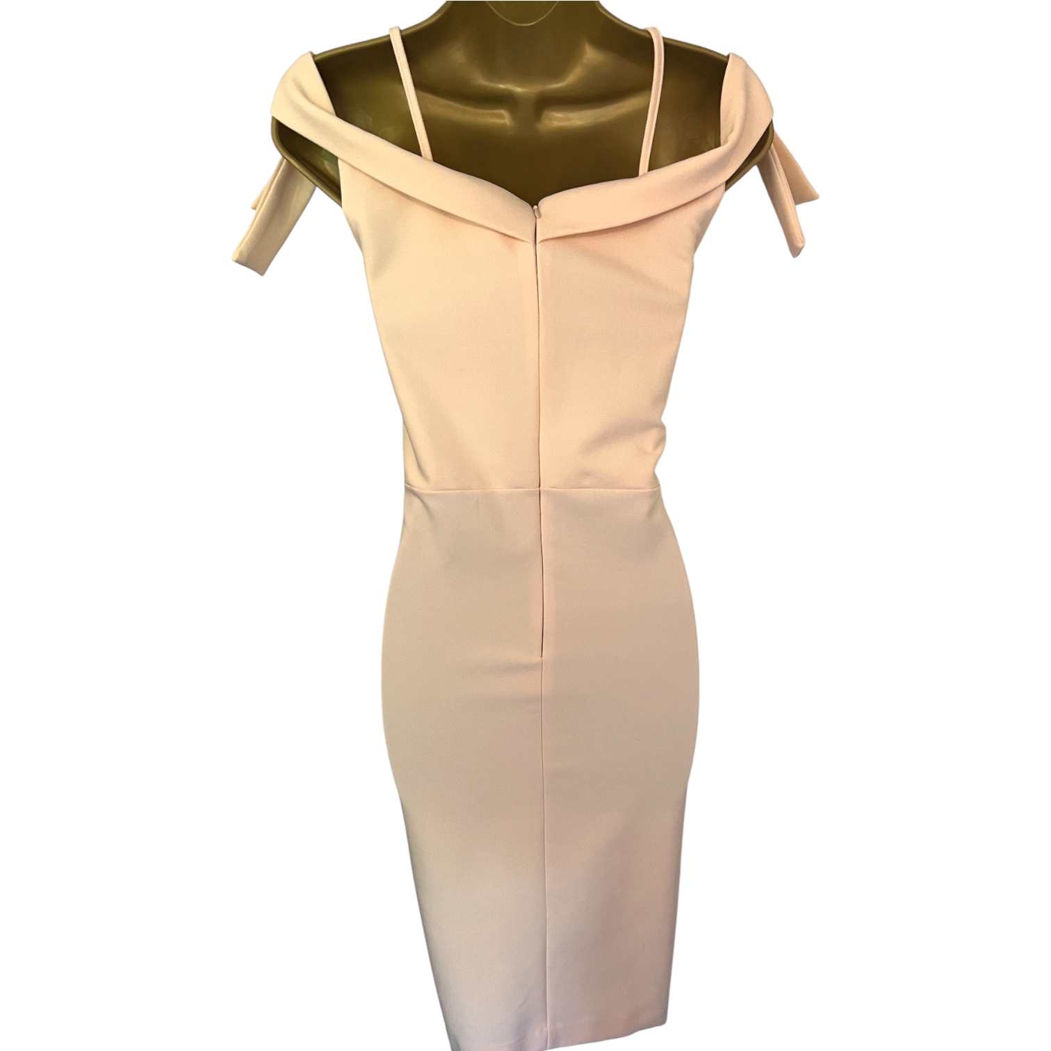 River Island Peach Bardot Off The Shoulder Dress UK 12