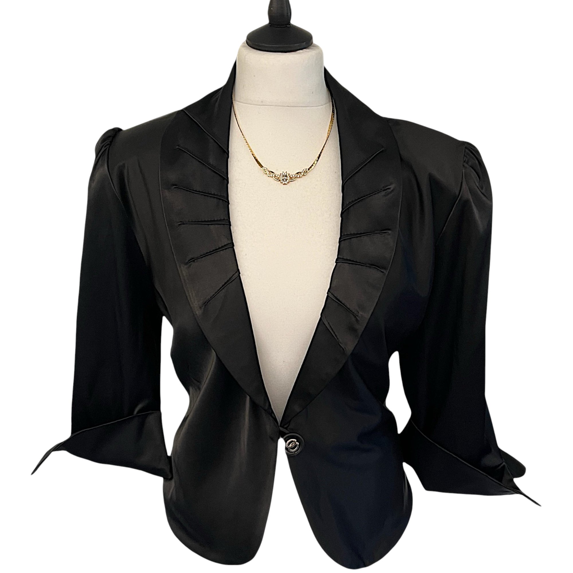 Monaco Black Satin Occasion Jacket UK 18