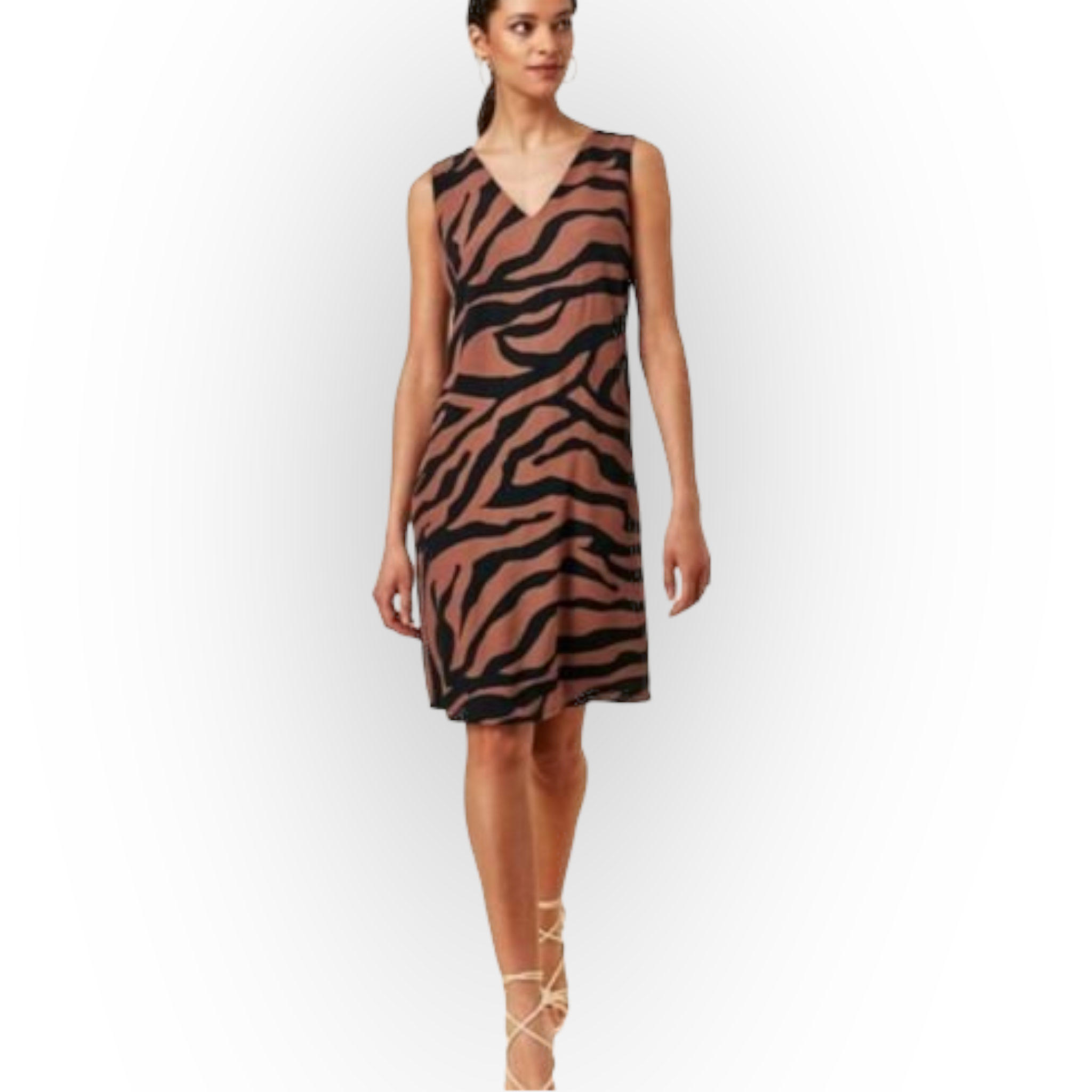 Wallis Brown & Black Zebra Print Dress UK 10