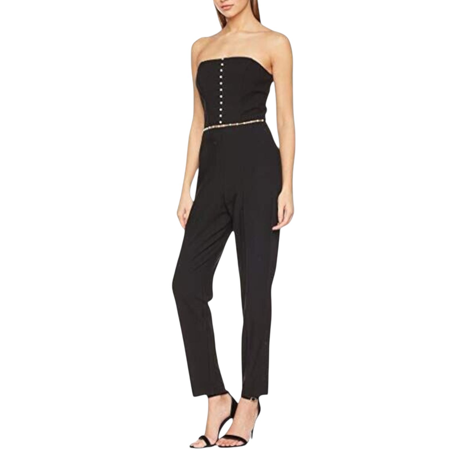 Miss Selfridge Black Bandeau Jumpsuit  UK 8
