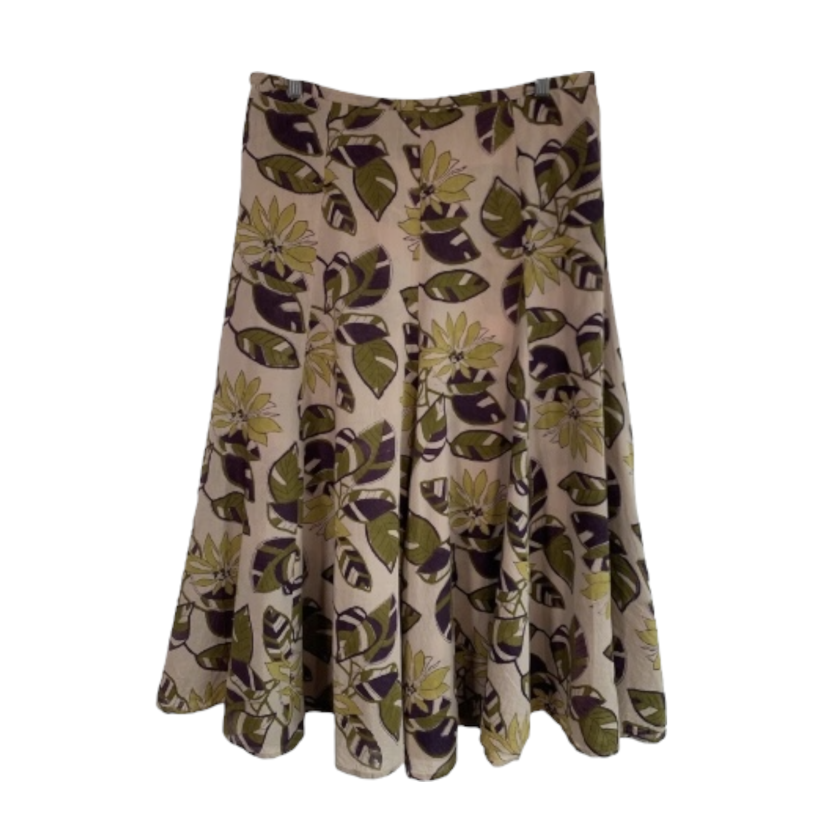 Anokhi For East Floral Tropical Leaf Indian Cotton Skirt UK 10