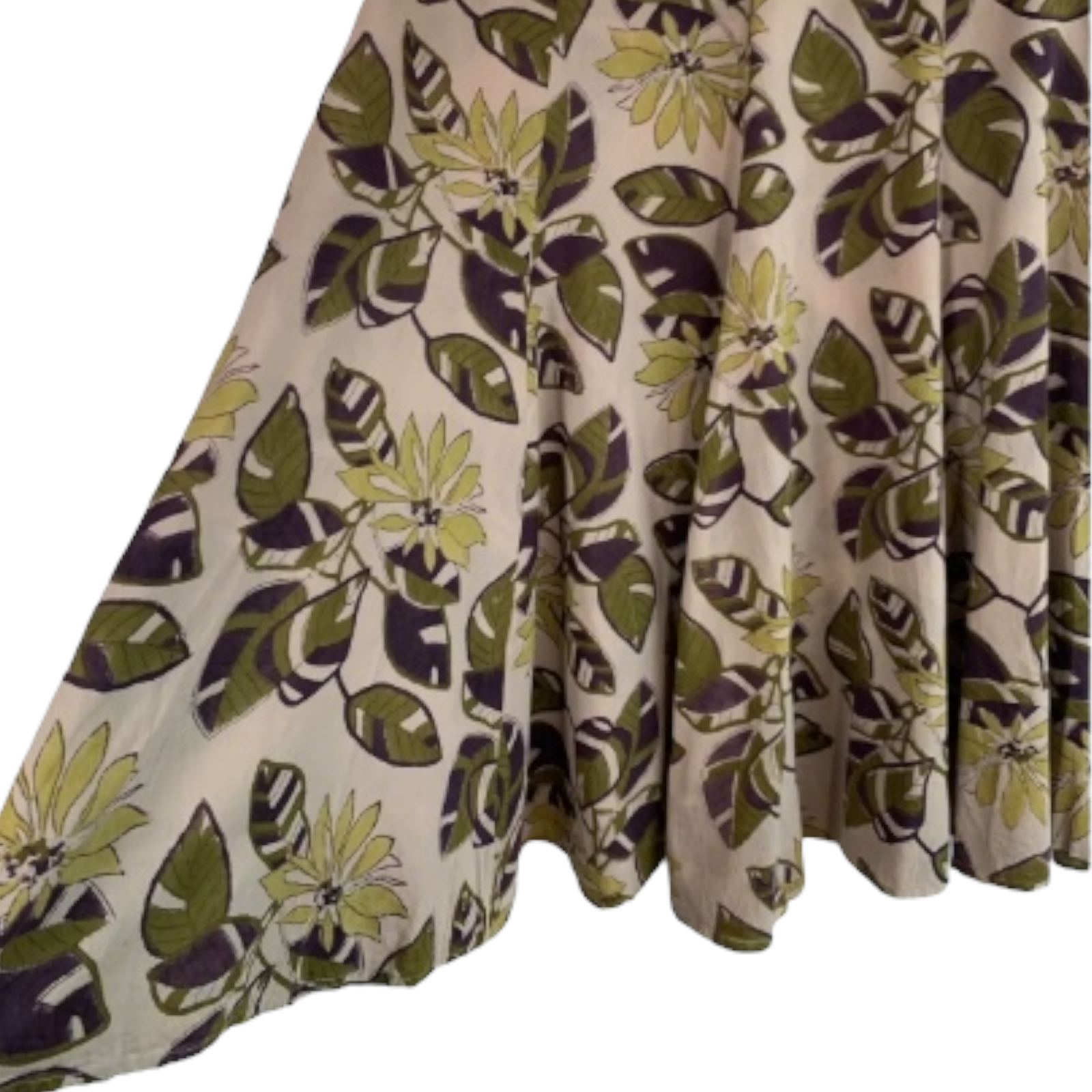 Anokhi For East Floral Tropical Leaf Indian Cotton Skirt UK 10