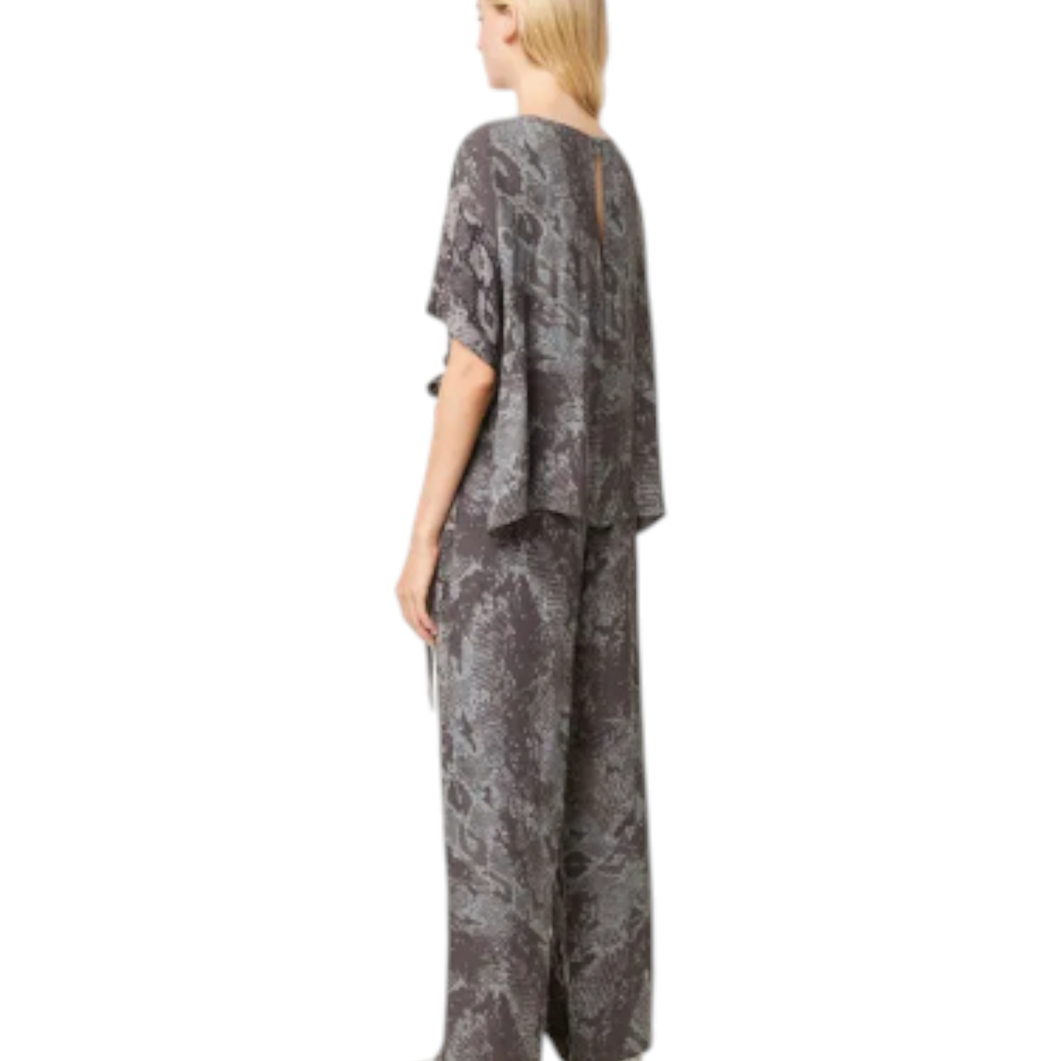 FRENCH CONNECTION Annikki Crepe Mix Reptile Jumpsuit UK 10