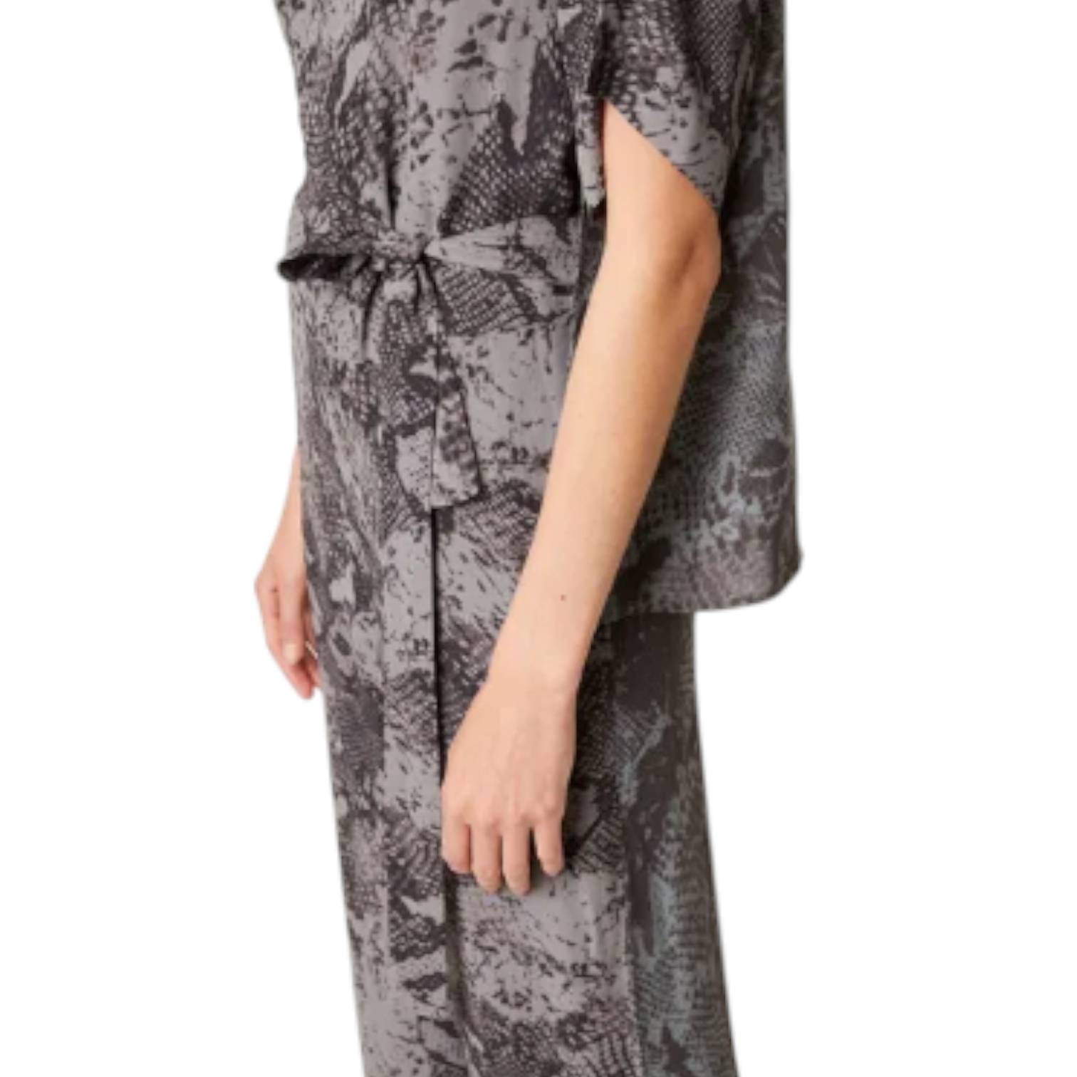 FRENCH CONNECTION Annikki Crepe Mix Reptile Jumpsuit UK 10