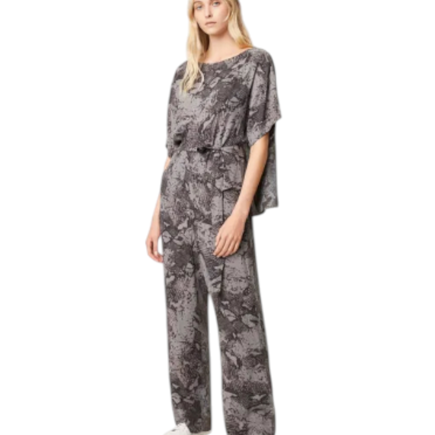 FRENCH CONNECTION Annikki Crepe Mix Reptile Jumpsuit UK 10