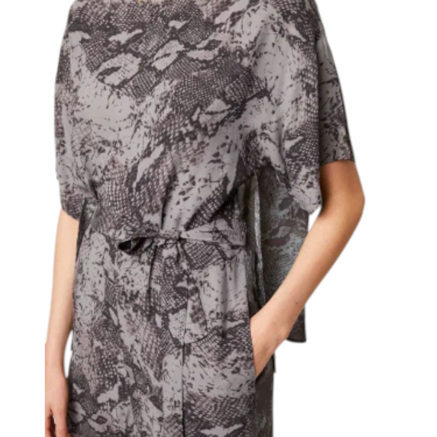FRENCH CONNECTION Annikki Crepe Mix Reptile Jumpsuit UK 10