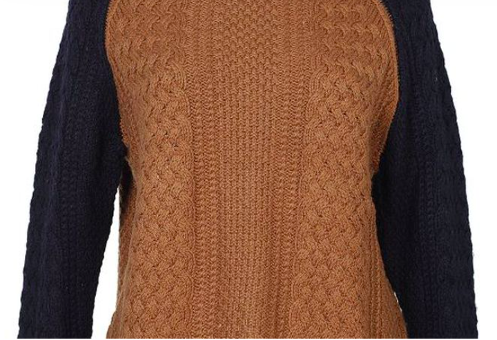 Zara Knit Black Brown Wool Angora Oversize Chunky Jumper UK 8