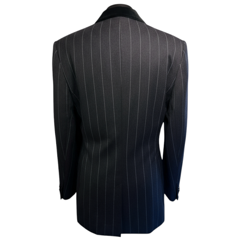 Aquascutum Vintage Grey Pinstripe Wool Jacket UK 14/16