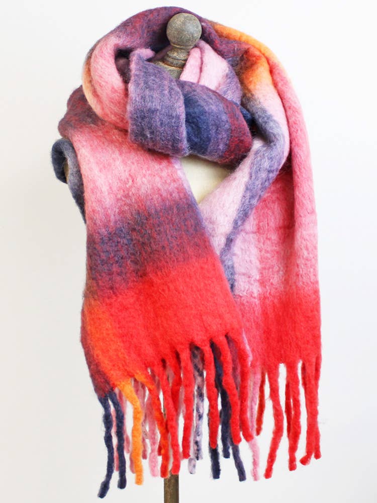 SOFT RECYCLED POLYESTER SCARF (40 x 180cm) - PURPLE MIX