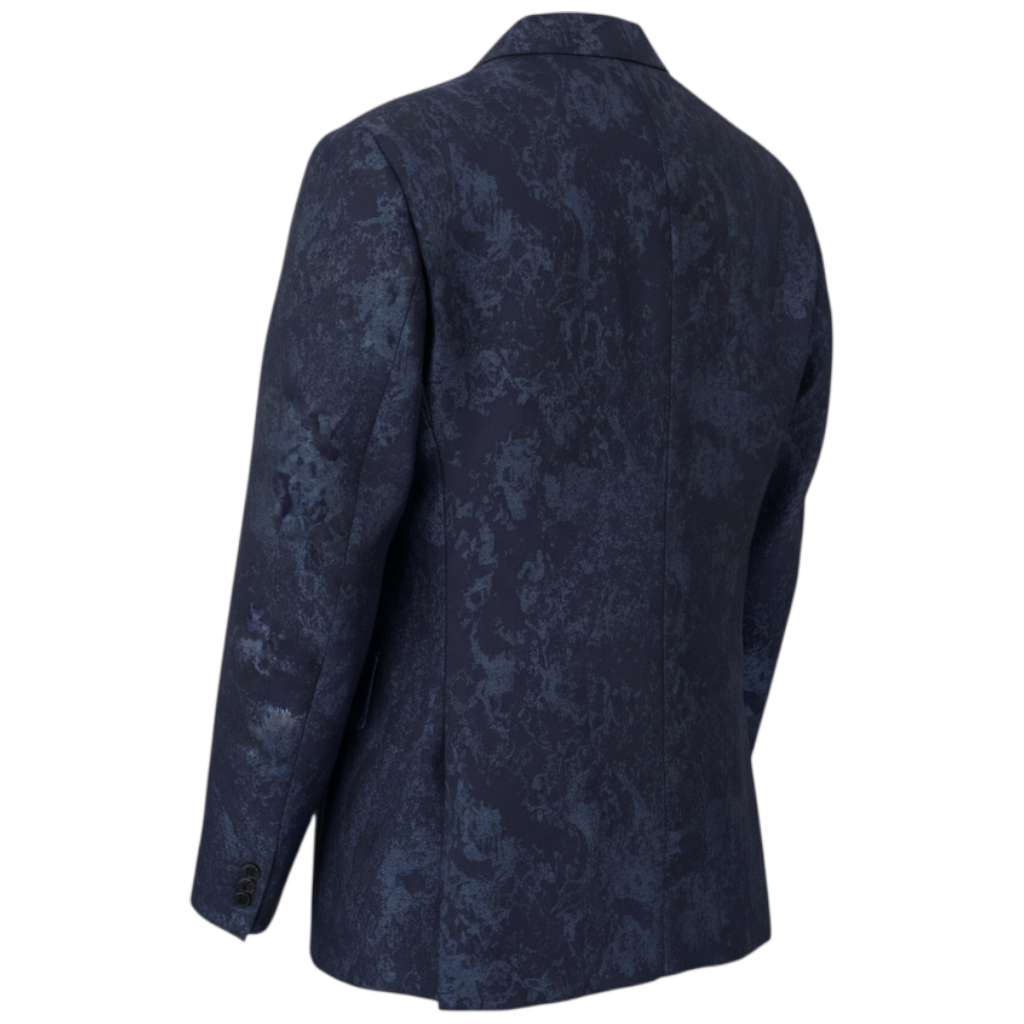 M&S Navy Jacquard Slim Fit Tuxedo Jacket Size S Long