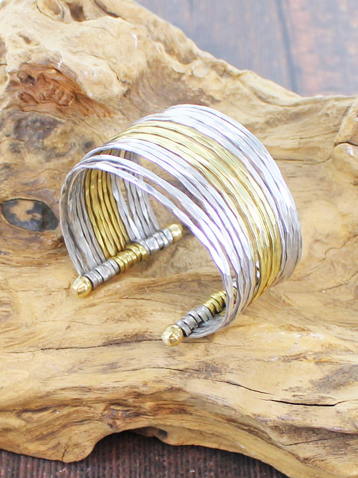 WIDE SILVER & GOLD CUFF