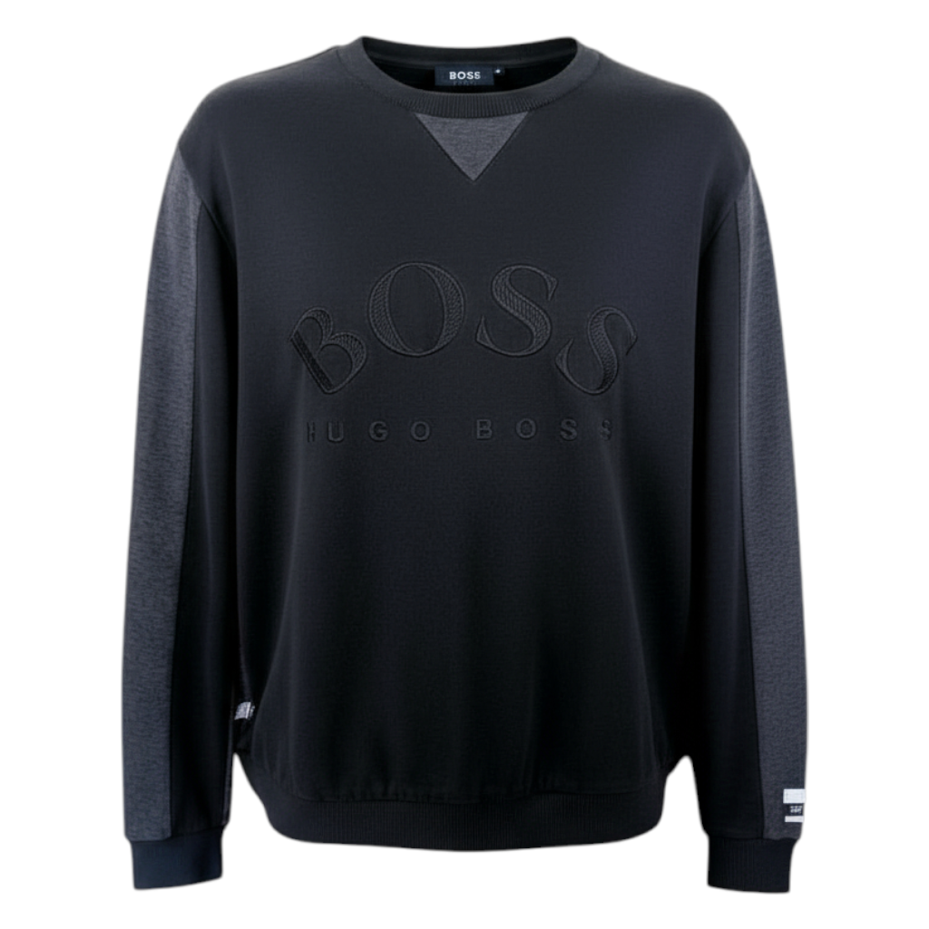 Hugo Boss Mens Salbo Blue Navy Slim Fit Sweatshirt Size L