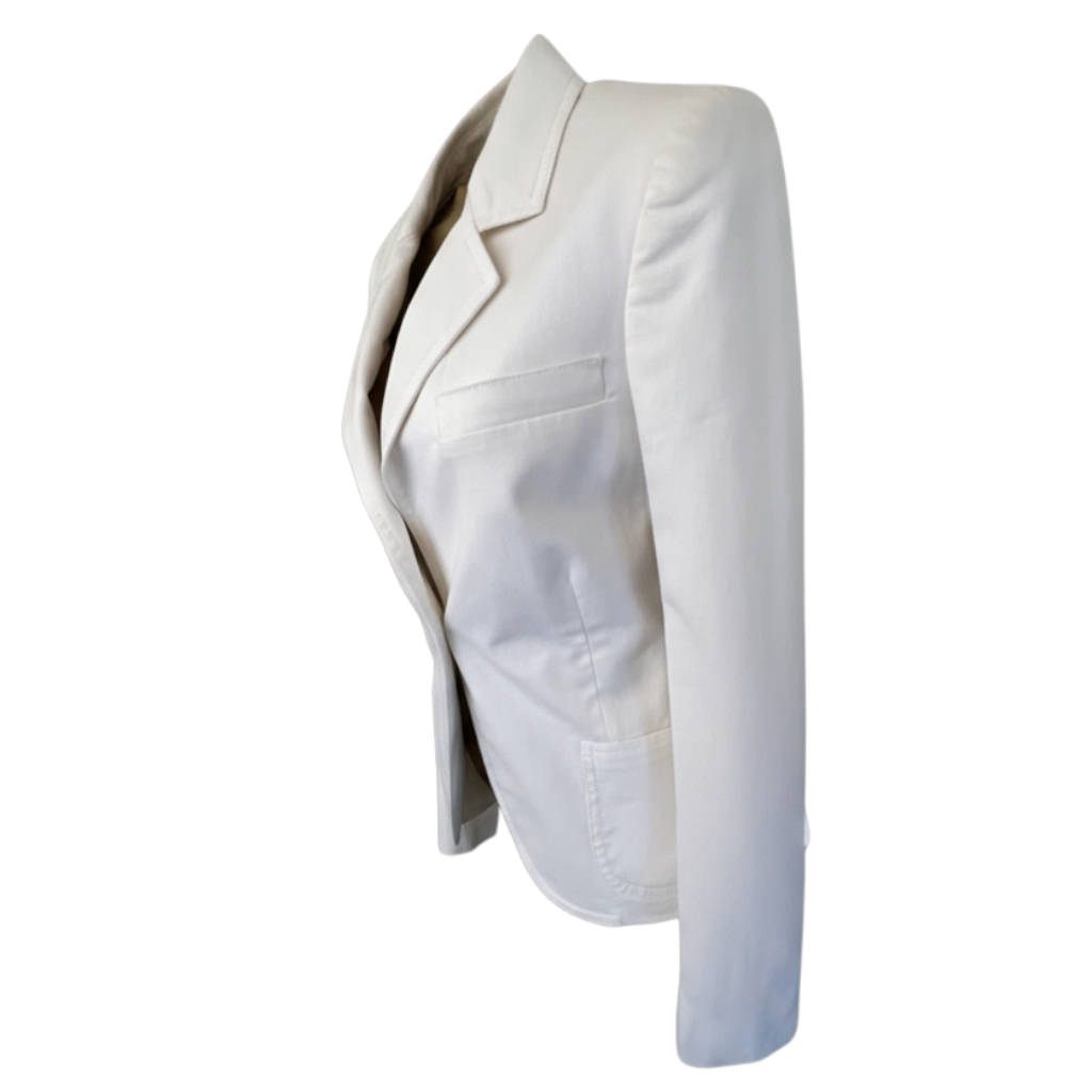 Burberry White Cotton Summer Jacket UK 8